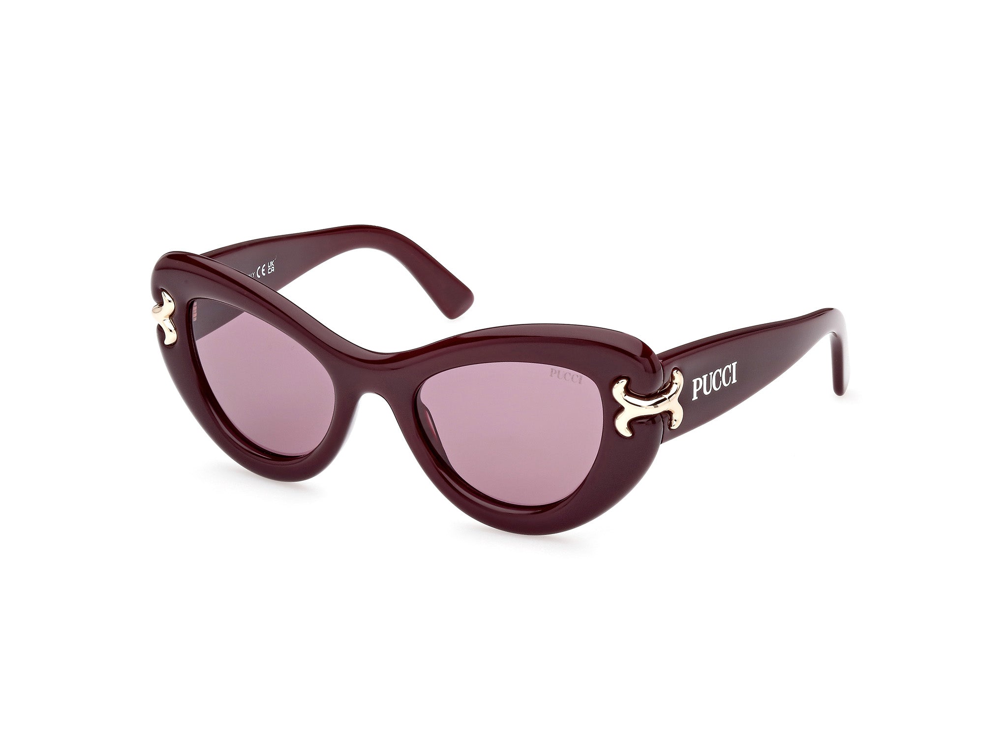 0889214419590 - Emilio Pucci Frau EP0212 81s Gläser SONNENBRILLEN Plastik Viola Bordeaux Katzenauge Normal