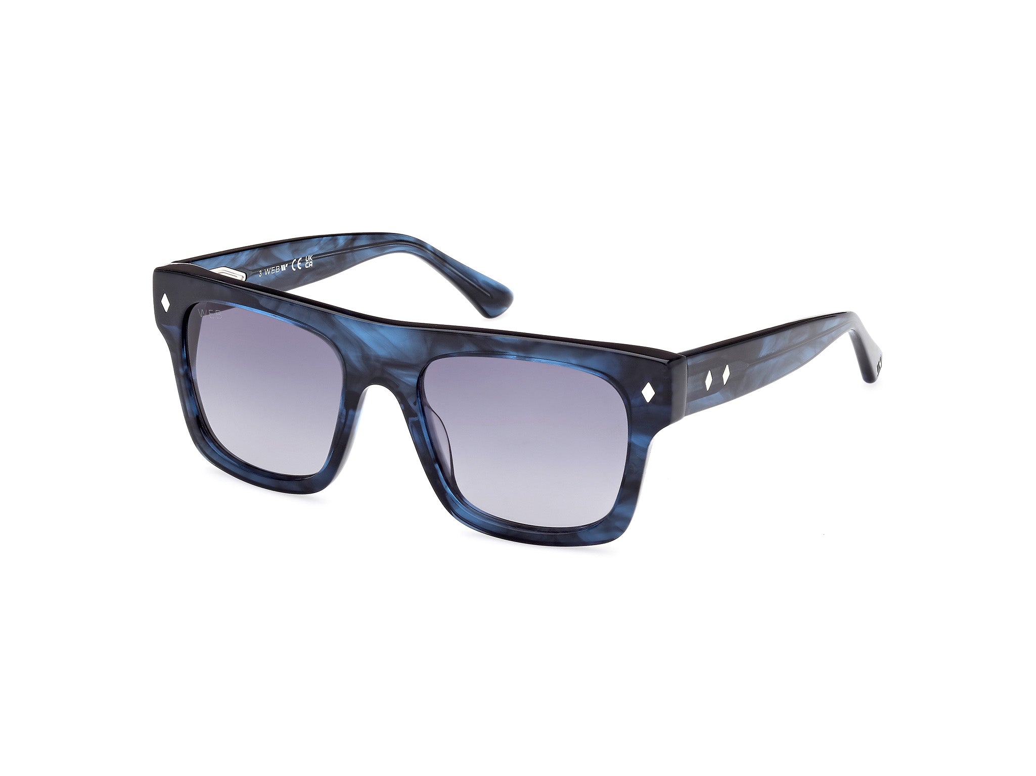 0889214435040 - Herren WE0354 92W Gläser SONNENBRILLEN Acetat Blau Blau Quadratisch Normal Schattiert