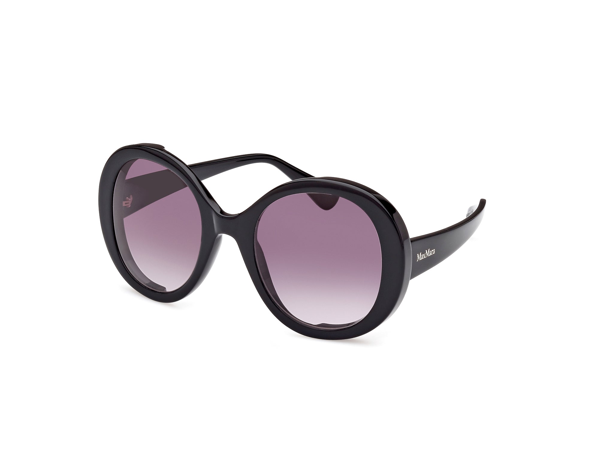 0889214436849 - Damen MM0074 RENÉE 01B Gläser SONNENBRILLEN Acetat Schwarz Rauch Rund Normal Schattiert