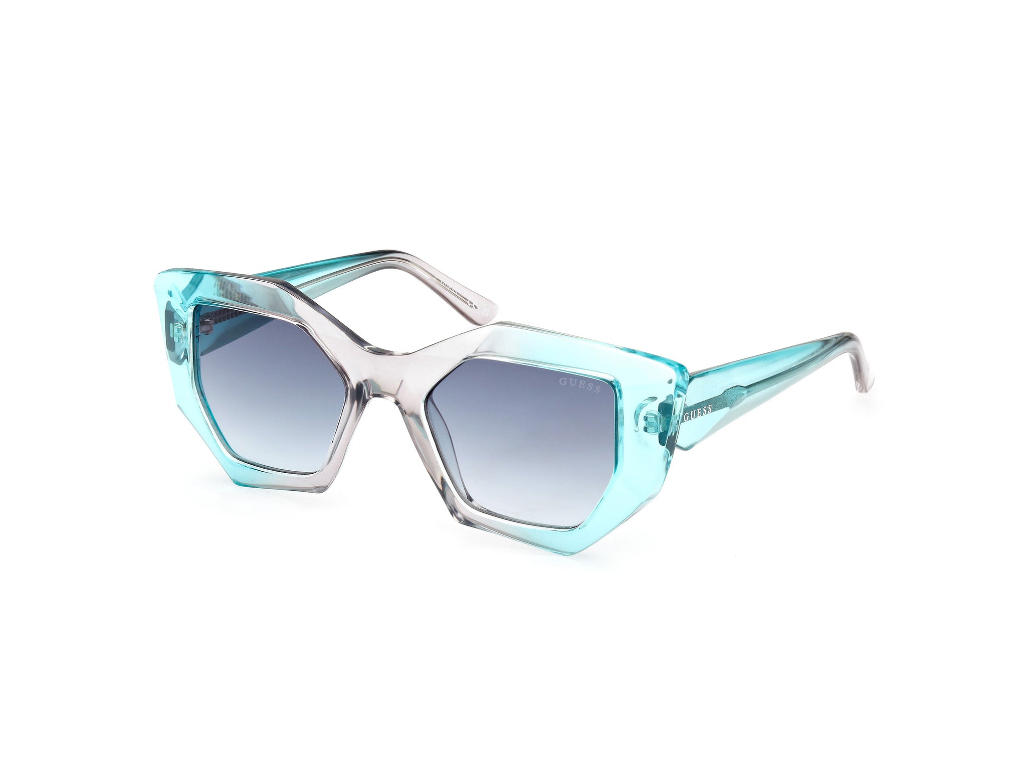 0889214440297 - Frau GU7897 89W Gläser SONNENBRILLEN Injiziert Himmelblau Blau Geometrisch Normal Schattiert