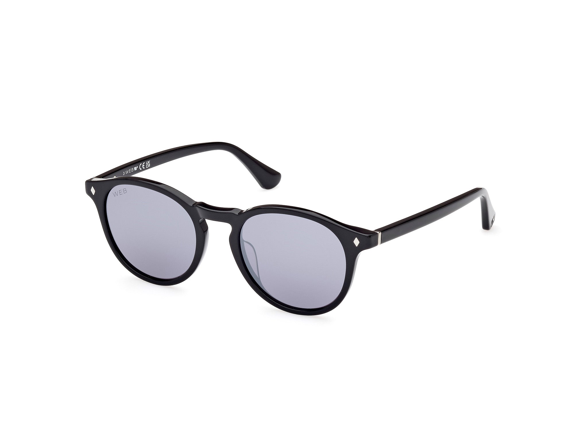 0889214441942 - Unisex WE0328 01C Gläser SONNENBRILLEN Acetat Schwarz Rauch Rund Normal Spiegel