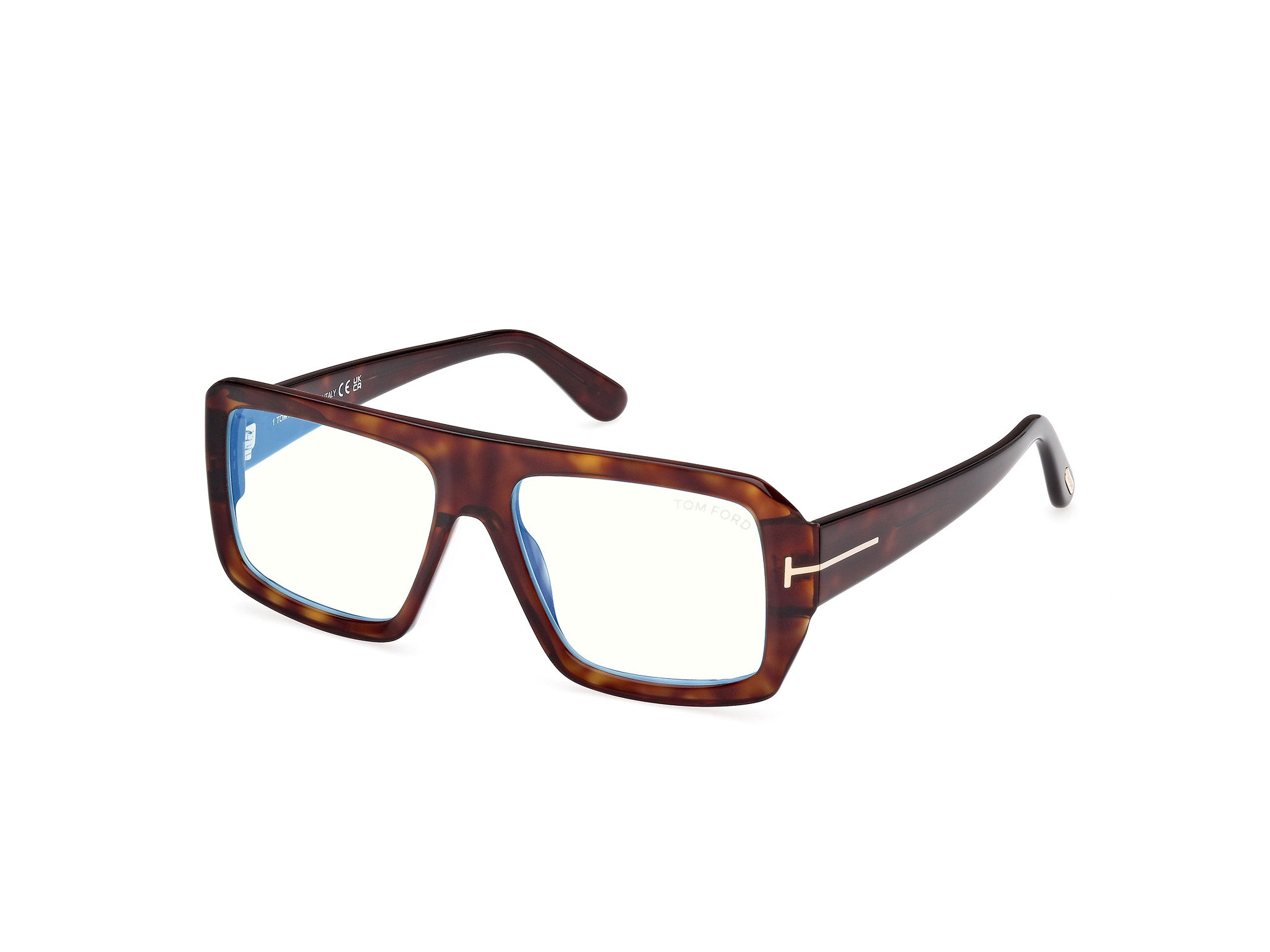 0889214443564 - TOM FORD Mann FT5903-B 052 Rahmen von BRILLEN Acetat Havanna  Hocken Blaues Antilicht