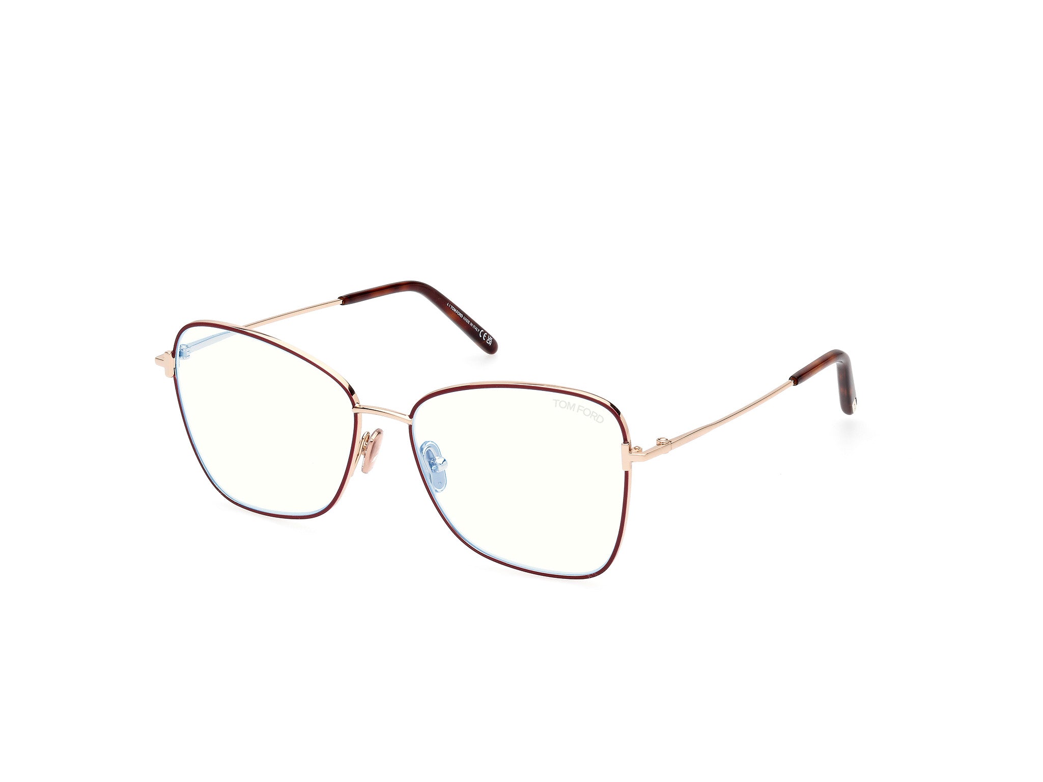 0889214443687 - TOM FORD Frau FT5906-B 069 Rahmen von BRILLEN Metall Bordeaux  Schmetterling Normal