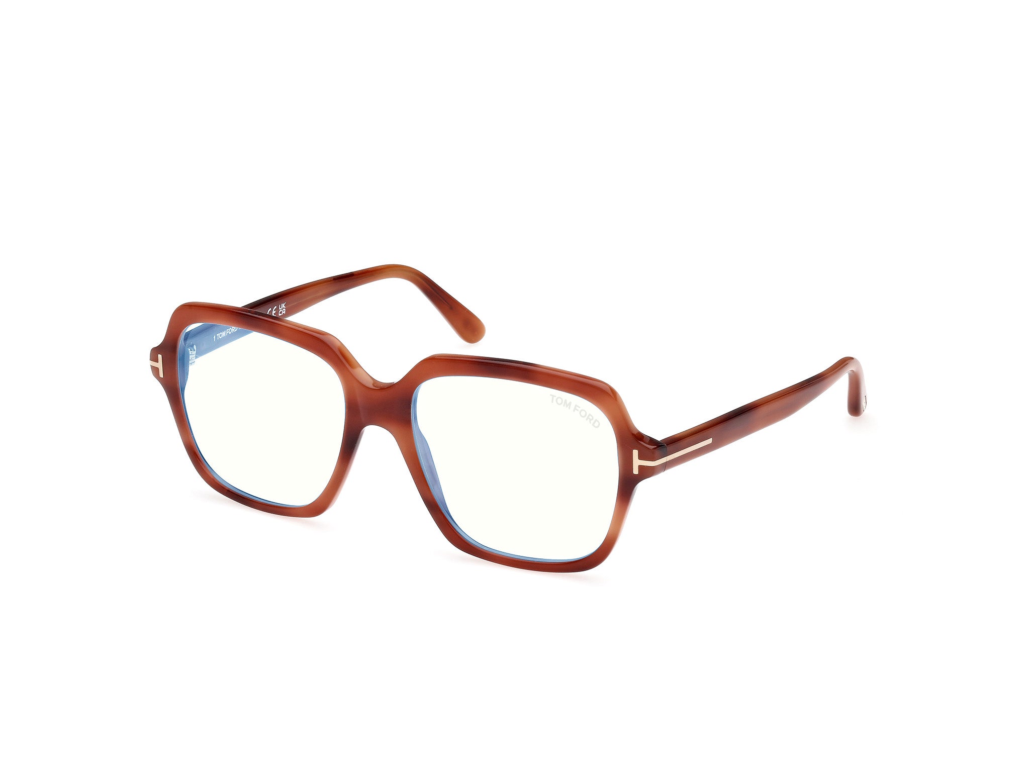 0889214443762 - TOM FORD Frau FT5908-B 054 Rahmen von BRILLEN Acetat Havanna Rot  Geometrisch Normal