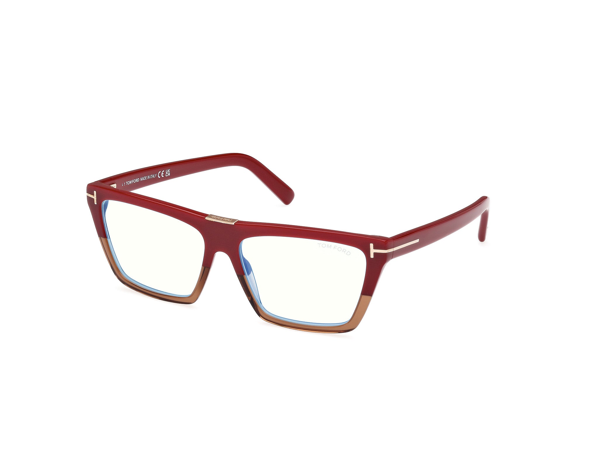 0889214443922 - TOM FORD Frau FT5912-B 083 Rahmen von BRILLEN Acetat Viola  Hocken Blaues Antilicht