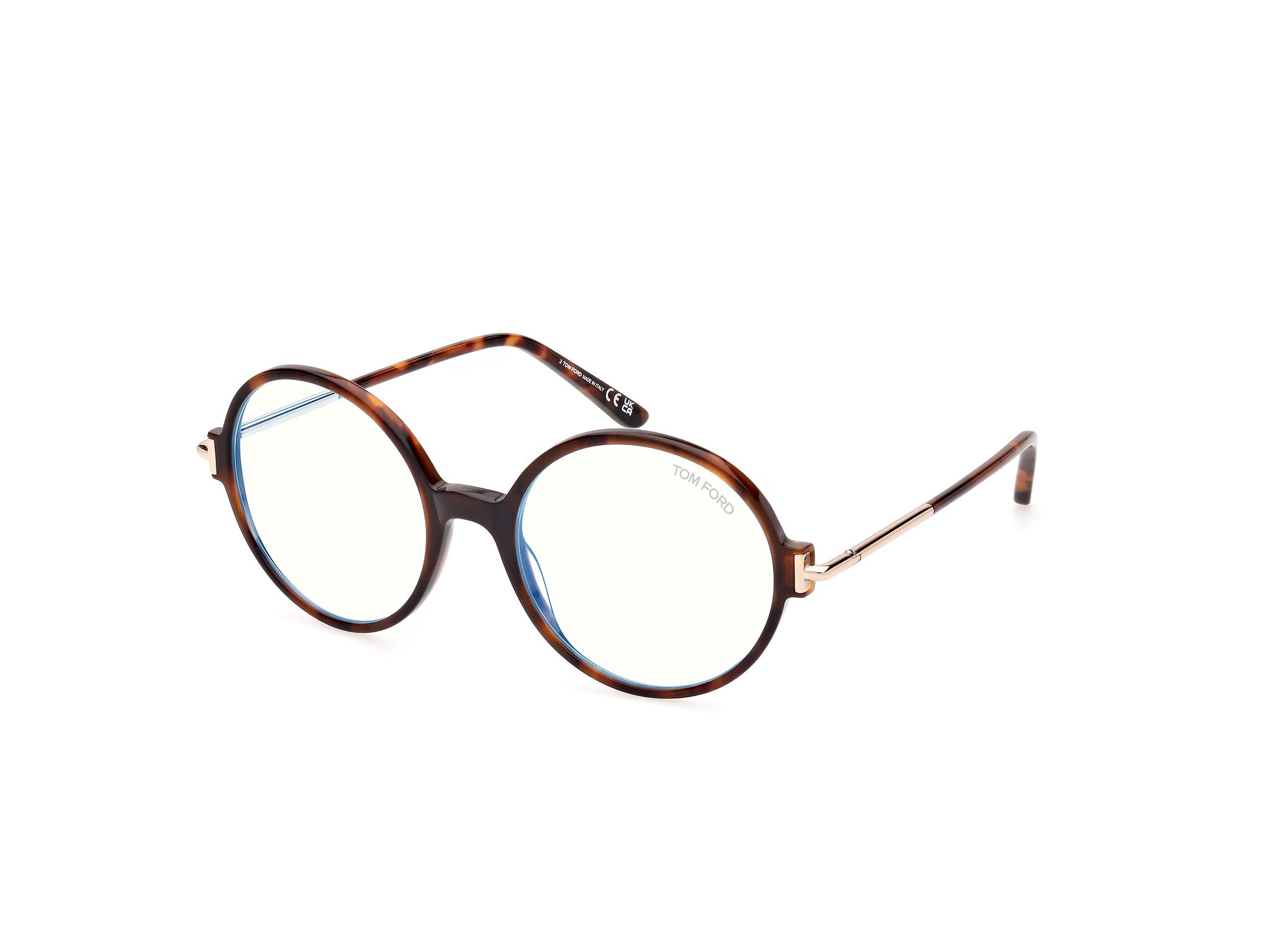 0889214443977 - TOM FORD Frau FT5914-B 052 Rahmen von BRILLEN Acetat Dunkler Havanna  Kreisel Normal