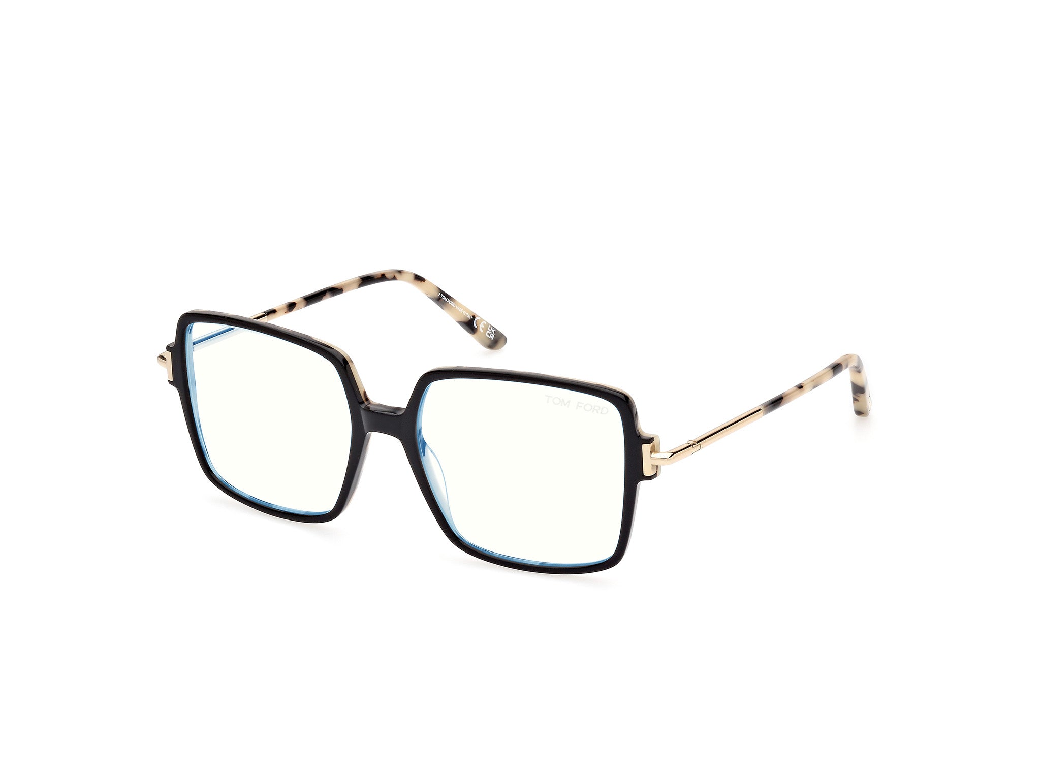 0889214444004 - TOM FORD Damen FT5915-B 5 Rahmen von BRILLEN Acetat Schwarz  Quadratisch Normal