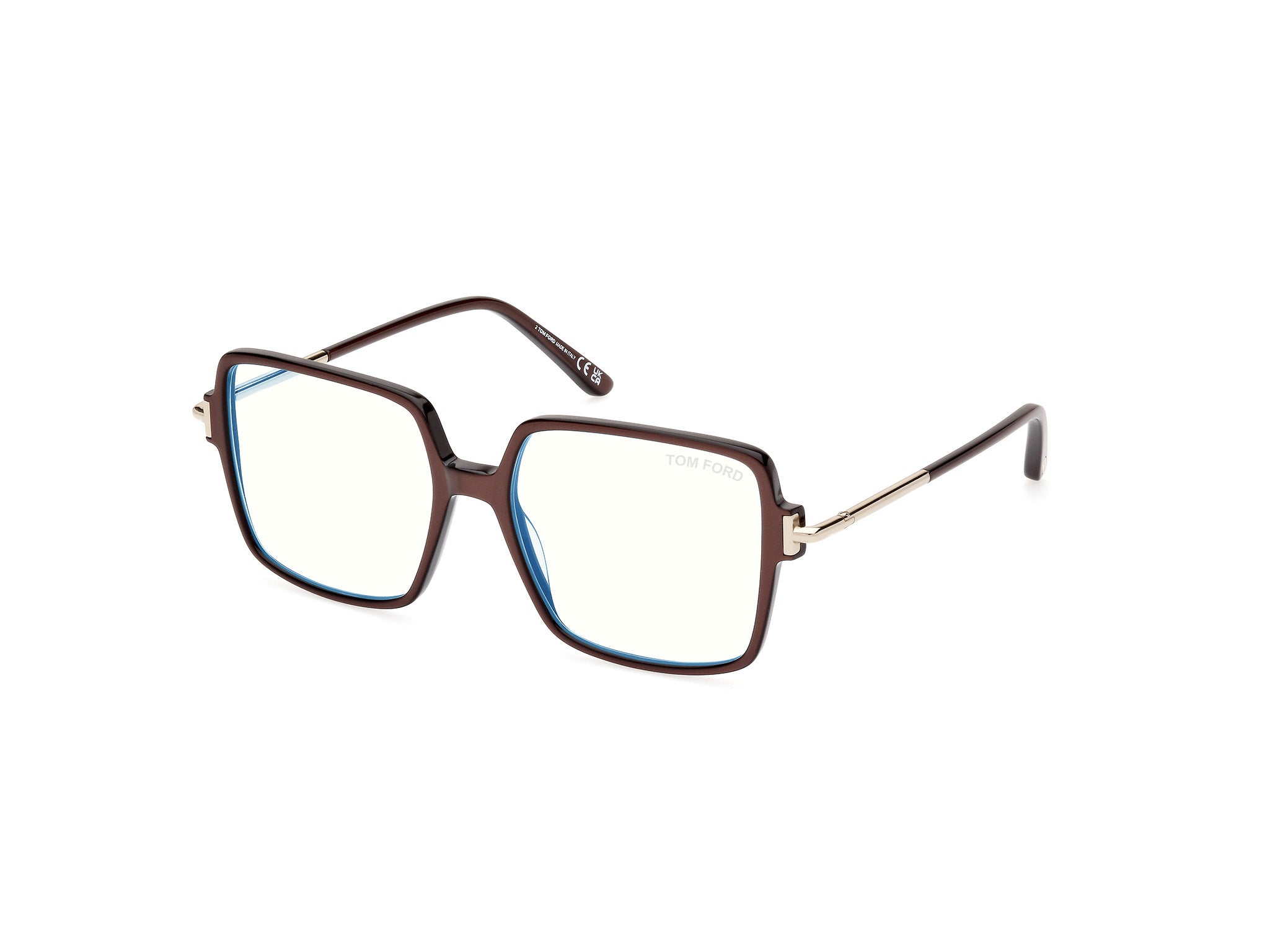 0889214444011 - TOM FORD Damen FT5915-B 45 Rahmen von BRILLEN Acetat Braun  Quadratisch Normal