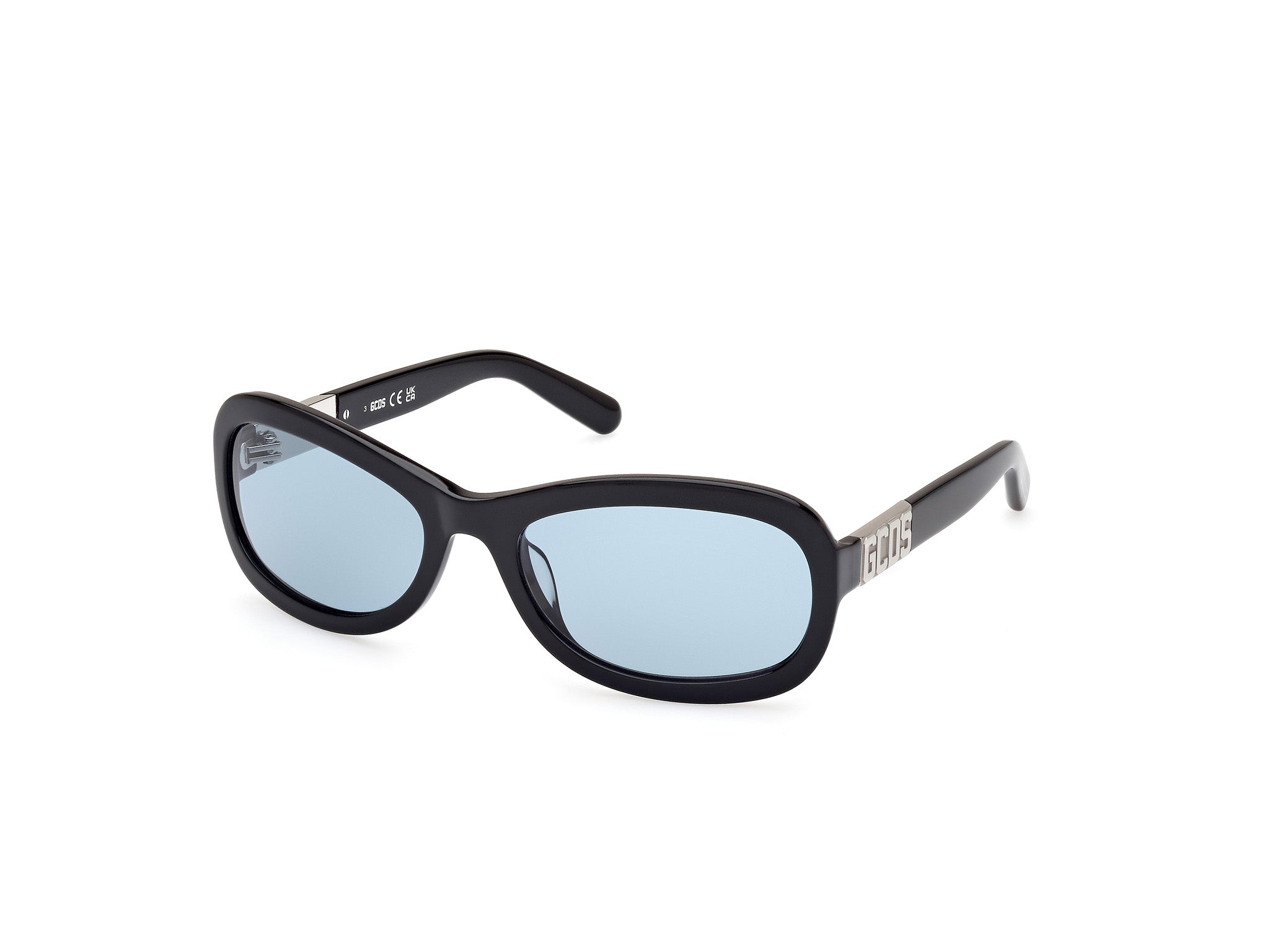 0889214453075 - Unisex GD0038 01V Gläser SONNENBRILLEN Acetat Schwarz Blau Geometrisch Normal