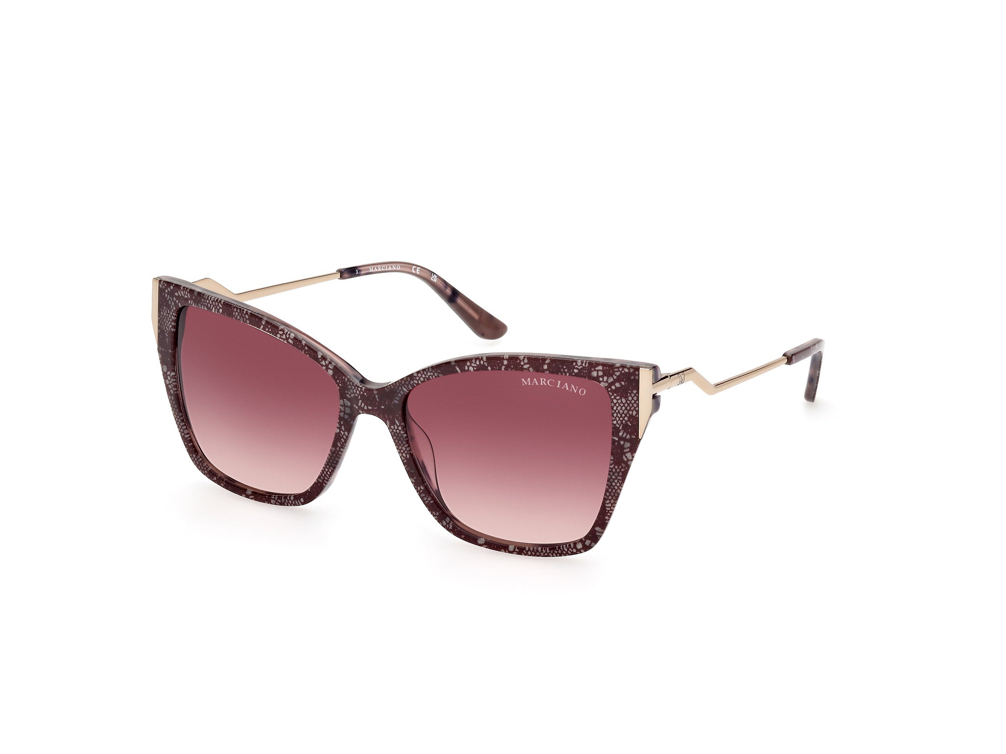 0889214456403 - Damen GM0833 71T Gläser SONNENBRILLEN Acetat Bordeaux Bordeaux Quadratisch Normal Schattiert