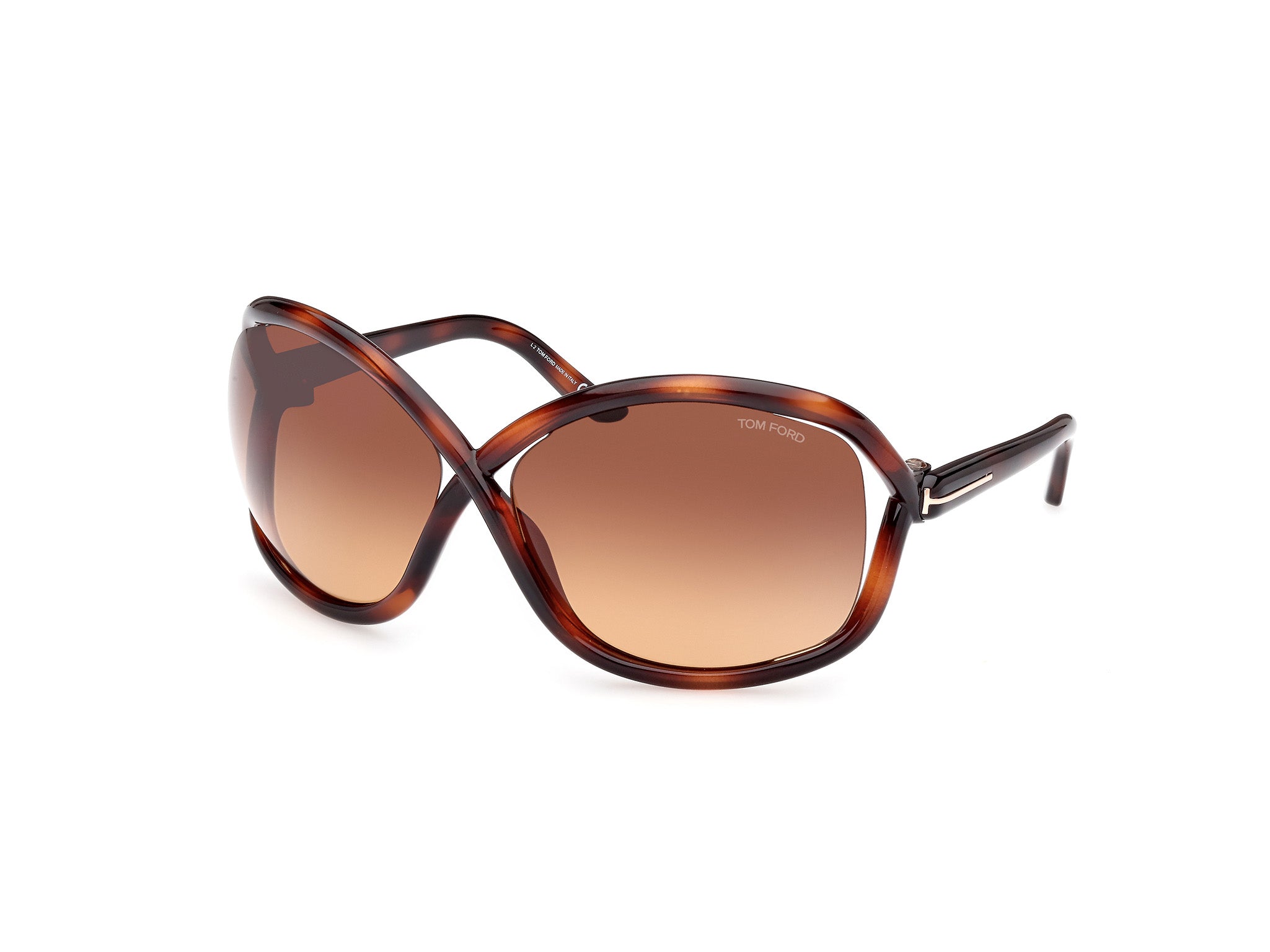 0889214457639 - TOM FORD Damen FT1068 BETTINA 52F Gläser SONNENBRILLEN Injiziert Havanna Braun Schmetterling Normal Schattiert