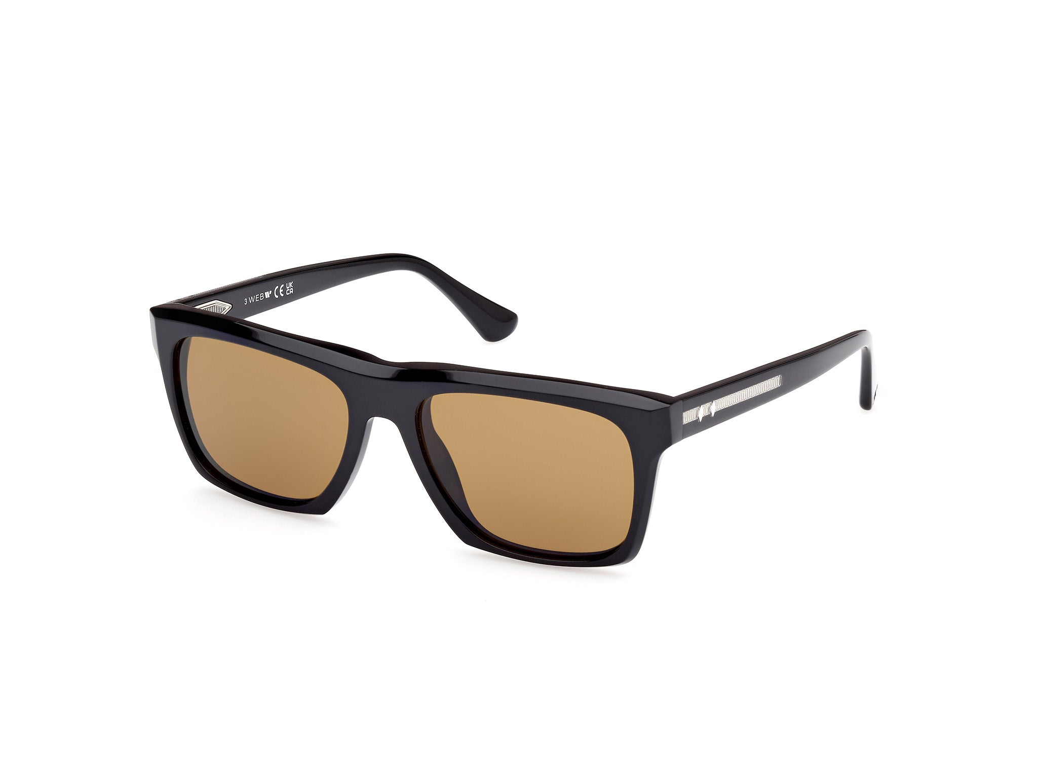 0889214457776 - Herren WE0367 01E Gläser SONNENBRILLEN Acetat Schwarz Braun Quadratisch Normal