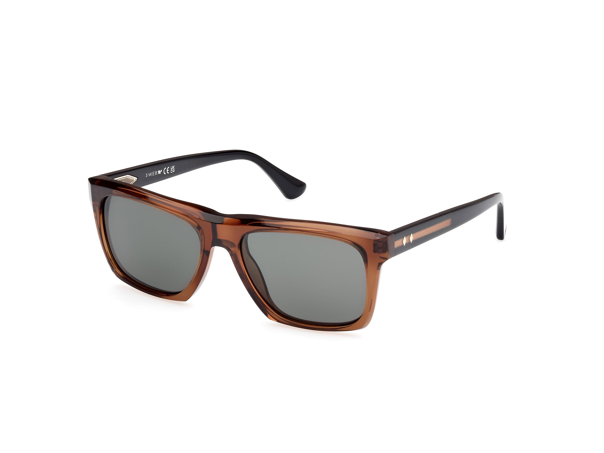 0889214457783 - Herren WE0367 50D Gläser SONNENBRILLEN Acetat Braun Rauch Quadratisch Normal