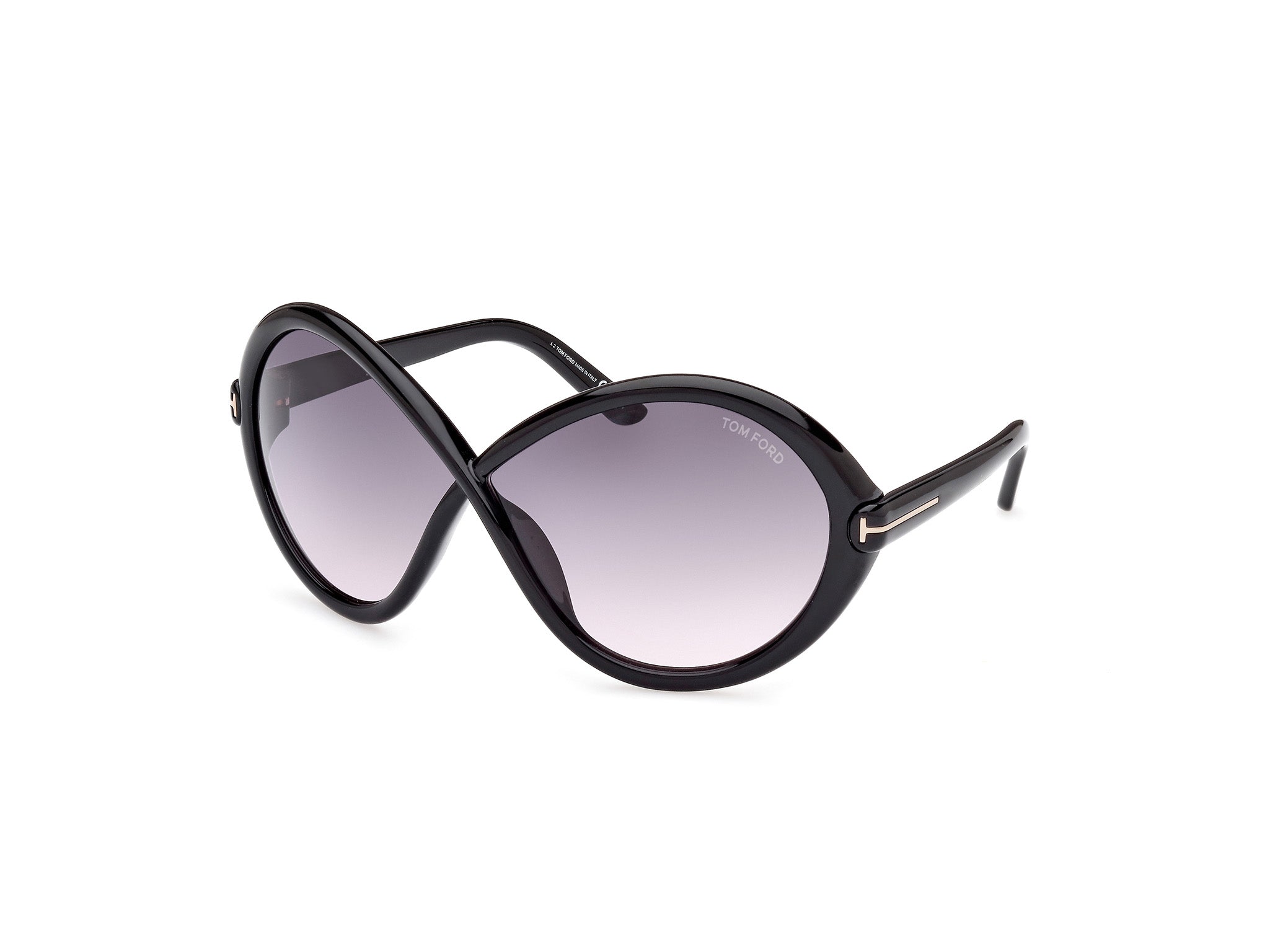 0889214458704 - TOM FORD Frau Ft1070 jada 01b Gläser SONNENBRILLEN Injiziert Schwarz Rauch Schmetterling Normal Schattiert