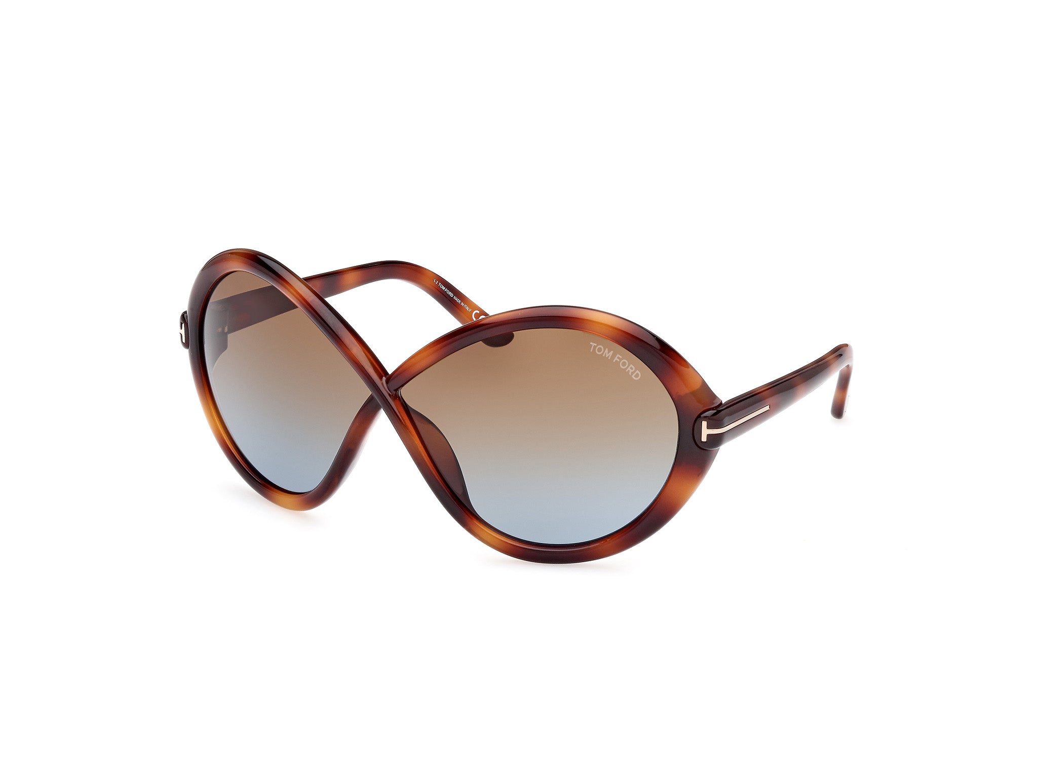 0889214458728 - TOM FORD Damen FT1070 JADA 53F Gläser SONNENBRILLEN Injiziert Havanna Braun Schmetterling Normal Schattiert