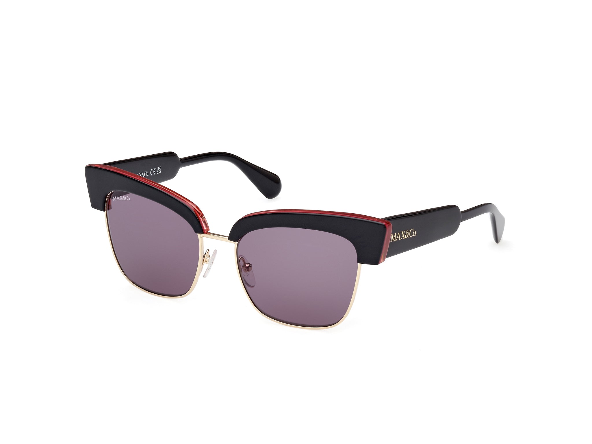 0889214461292 - Damen MO0092 05A Gläser SONNENBRILLEN Acetat Schwarz Rauch Cat Eye Normal