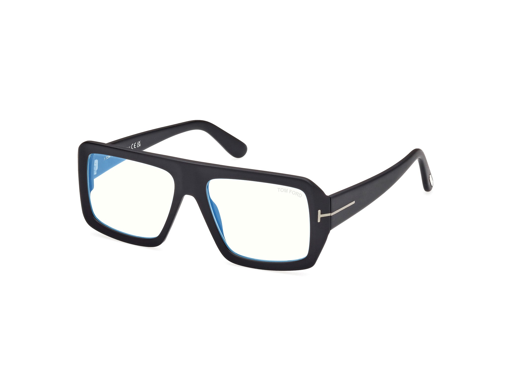 0889214462138 - TOM FORD Mann FT5903-B 002 Rahmen von BRILLEN Acetat Schwarz  Hocken Blaues Antilicht