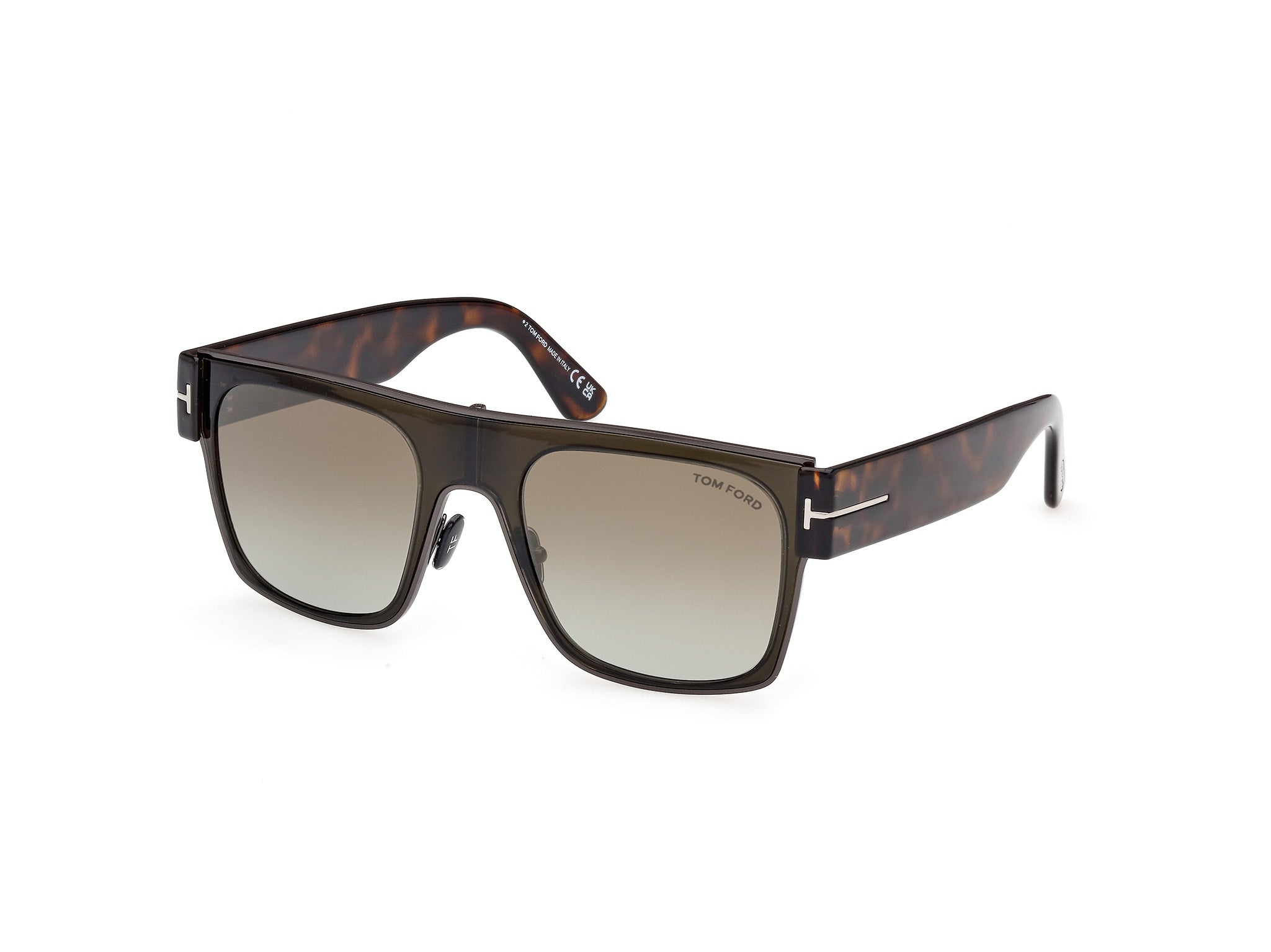 0889214468888 - TOM FORD Unisex FT1073 EDWIN 51G Gläser SONNENBRILLEN Injiziert Grau Braun Quadratisch Normal Spiegel