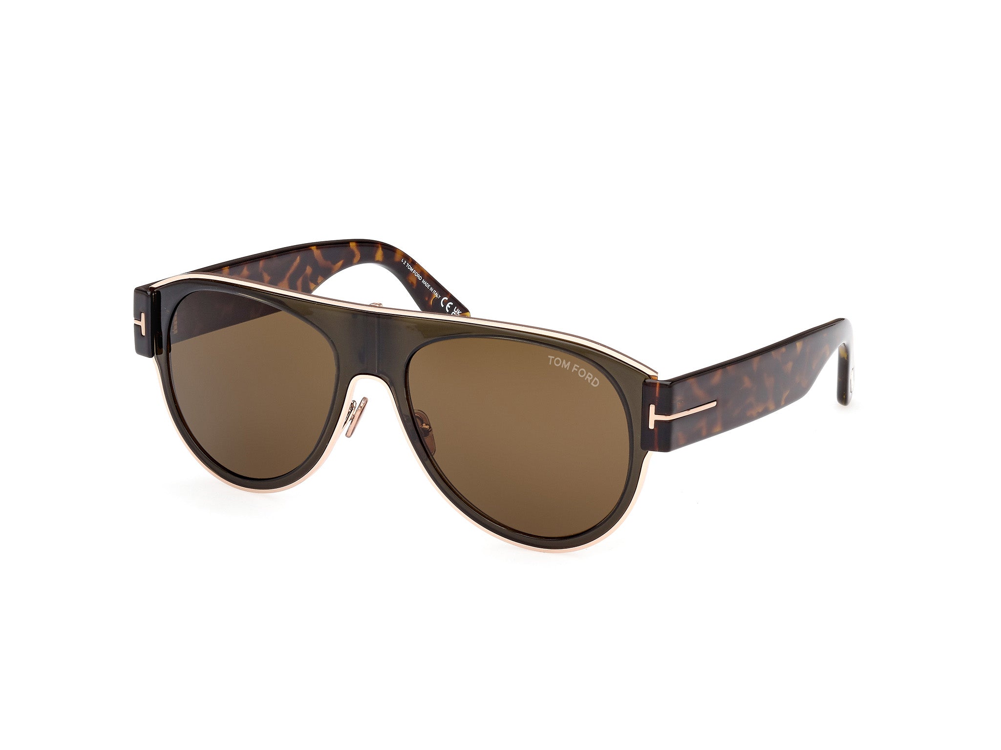 0889214468918 - TOM FORD Unisex FT1074 LYLE-02 51J Gläser SONNENBRILLEN Injiziert Grau Braun Pilot Normal