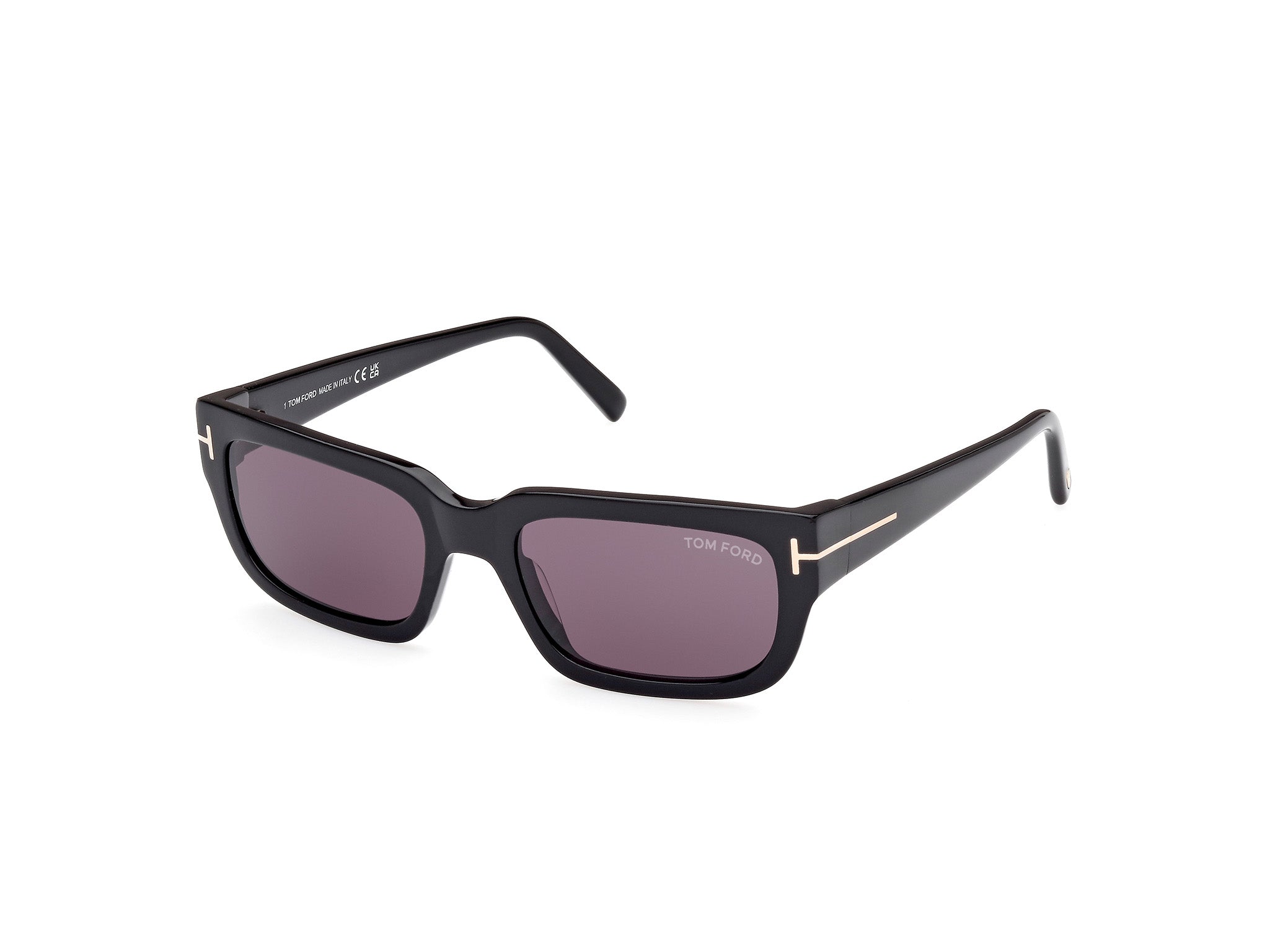 0889214468925 - TOM FORD Unisex FT1075 EZRA 01A Gläser SONNENBRILLEN Acetat Schwarz Grau Quadratisch Normal