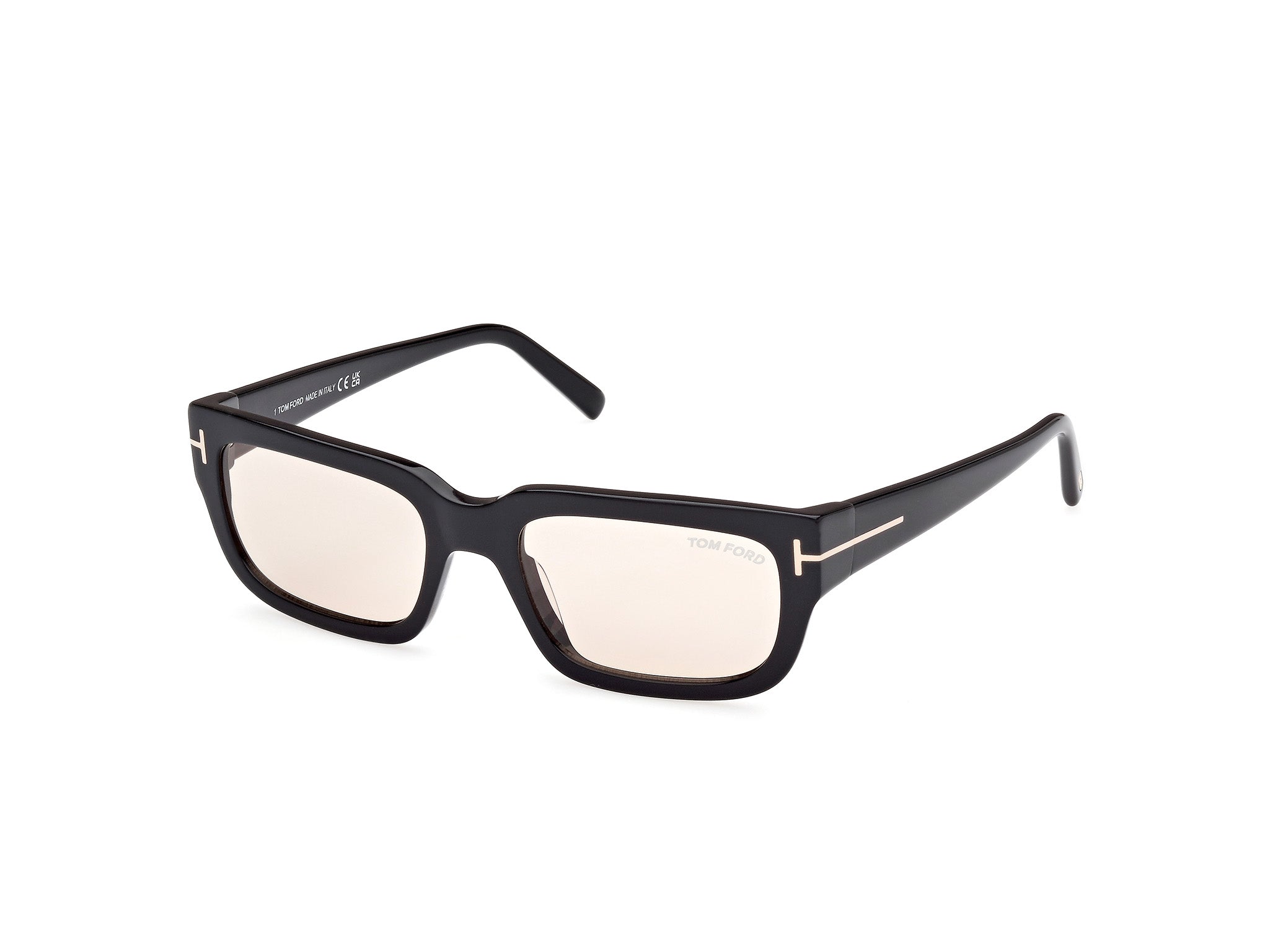 0889214468932 - TOM FORD Unisex FT1075 EZRA 01E Gläser SONNENBRILLEN Acetat Schwarz Braun Quadratisch Photochromatisch