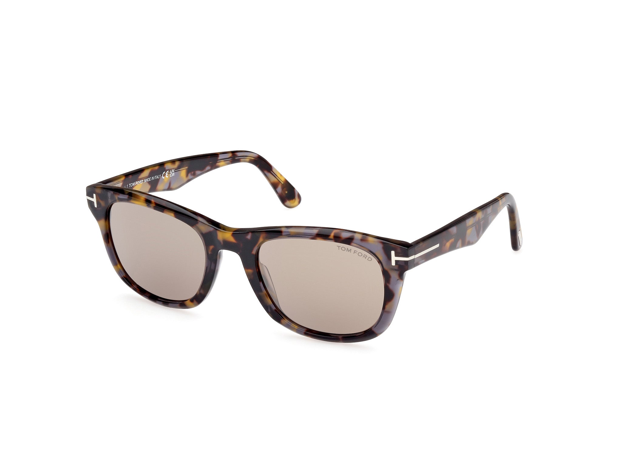 0889214469007 - TOM FORD Herren FT1076 KENDEL 55L Gläser SONNENBRILLEN Acetat Havanna Braun Quadratisch Normal Gespiegelt