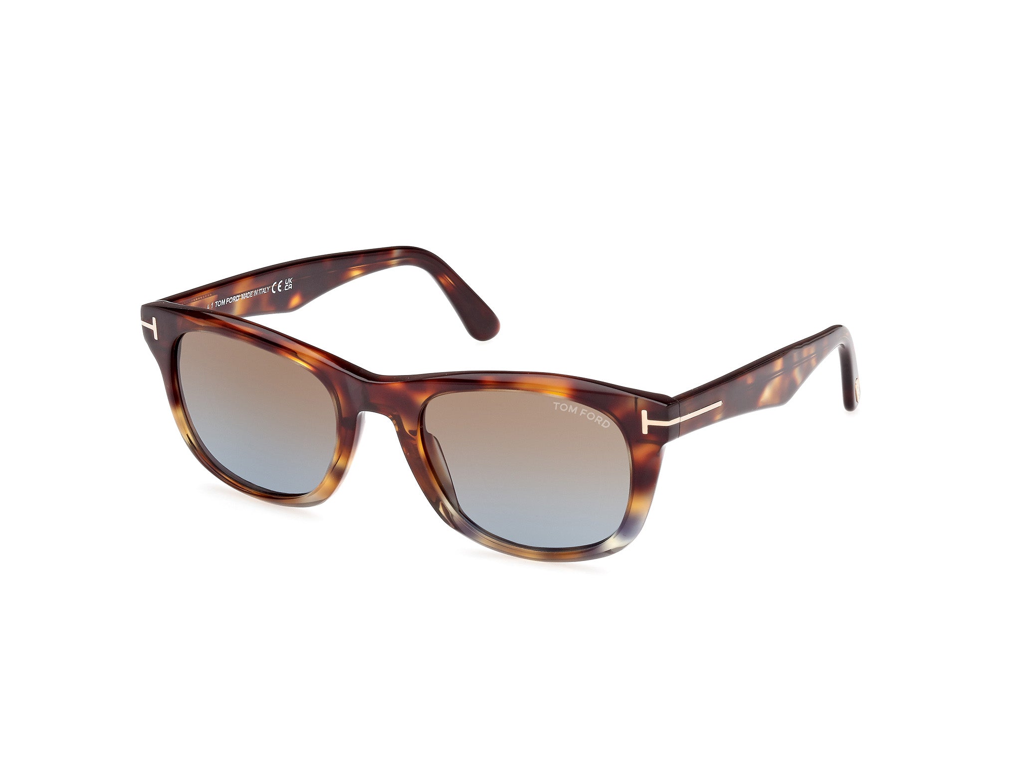 0889214469014 - TOM FORD Herren FT1076 KENDEL 56B Gläser SONNENBRILLEN Acetat Havanna Grau Quadratisch Normal Schattiert