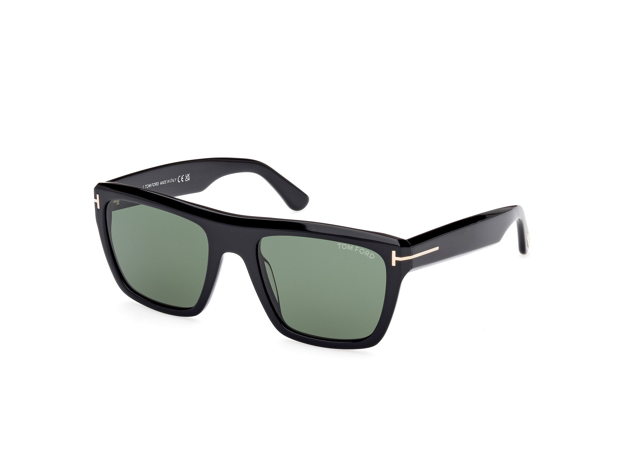 0889214469021 - TOM FORD Herren FT1077 ALBERTO 01N Gläser SONNENBRILLEN Acetat Schwarz Grün Quadratisch Normal