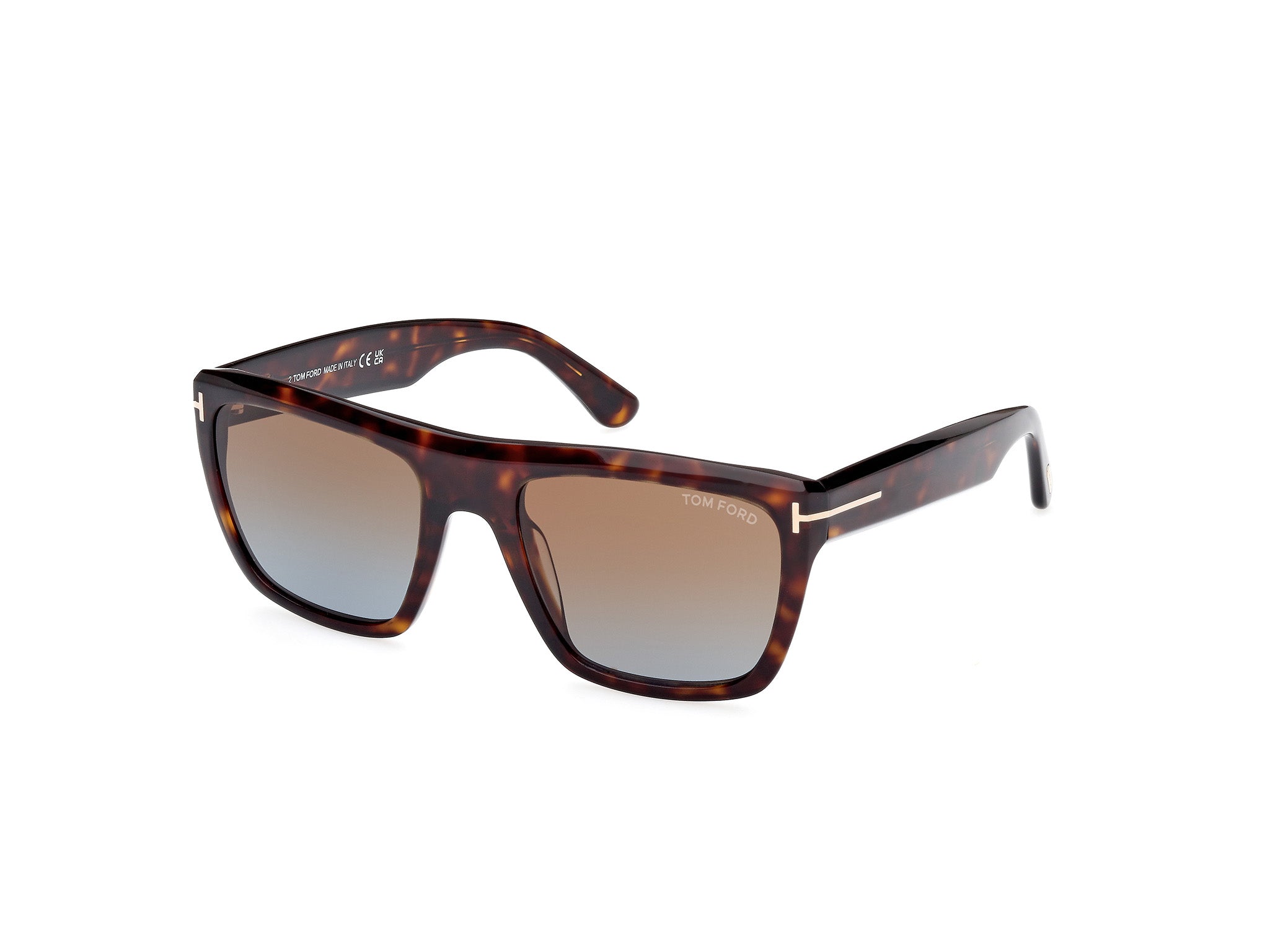 0889214469038 - TOM FORD Herren FT1077 ALBERTO 52F Gläser SONNENBRILLEN Acetat Havanna Braun Quadratisch Normal Schattiert