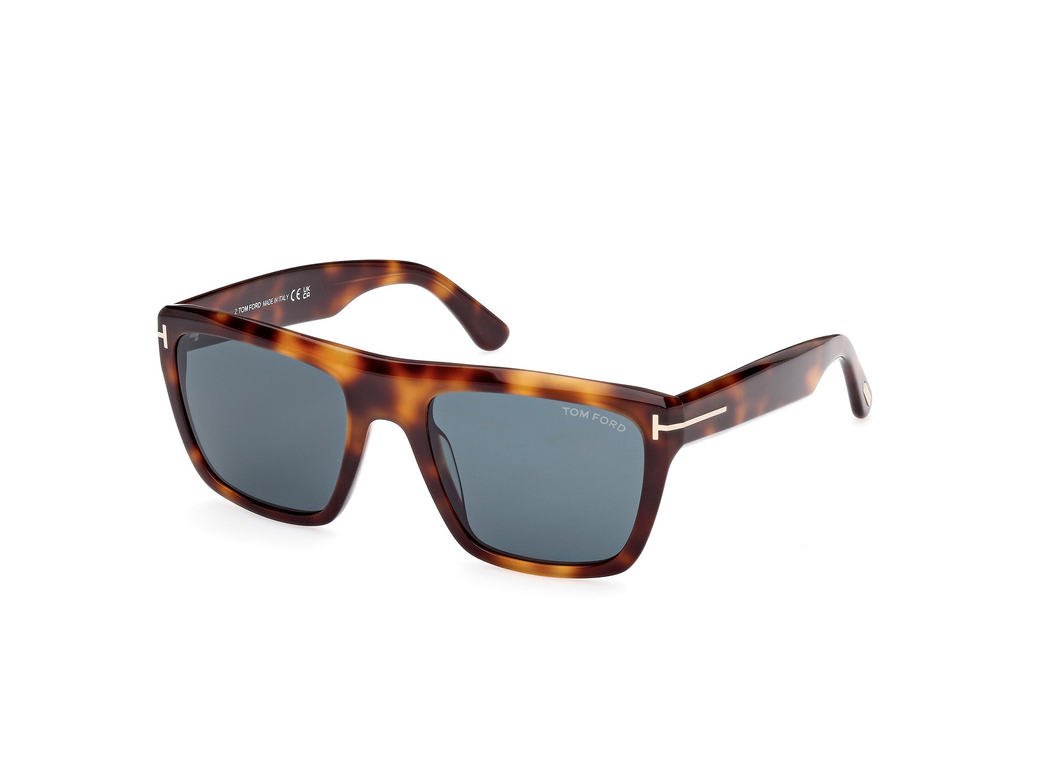 0889214469045 - TOM FORD Herren FT1077 ALBERTO 53V Gläser SONNENBRILLEN Acetat Havanna Blau Quadratisch Normal