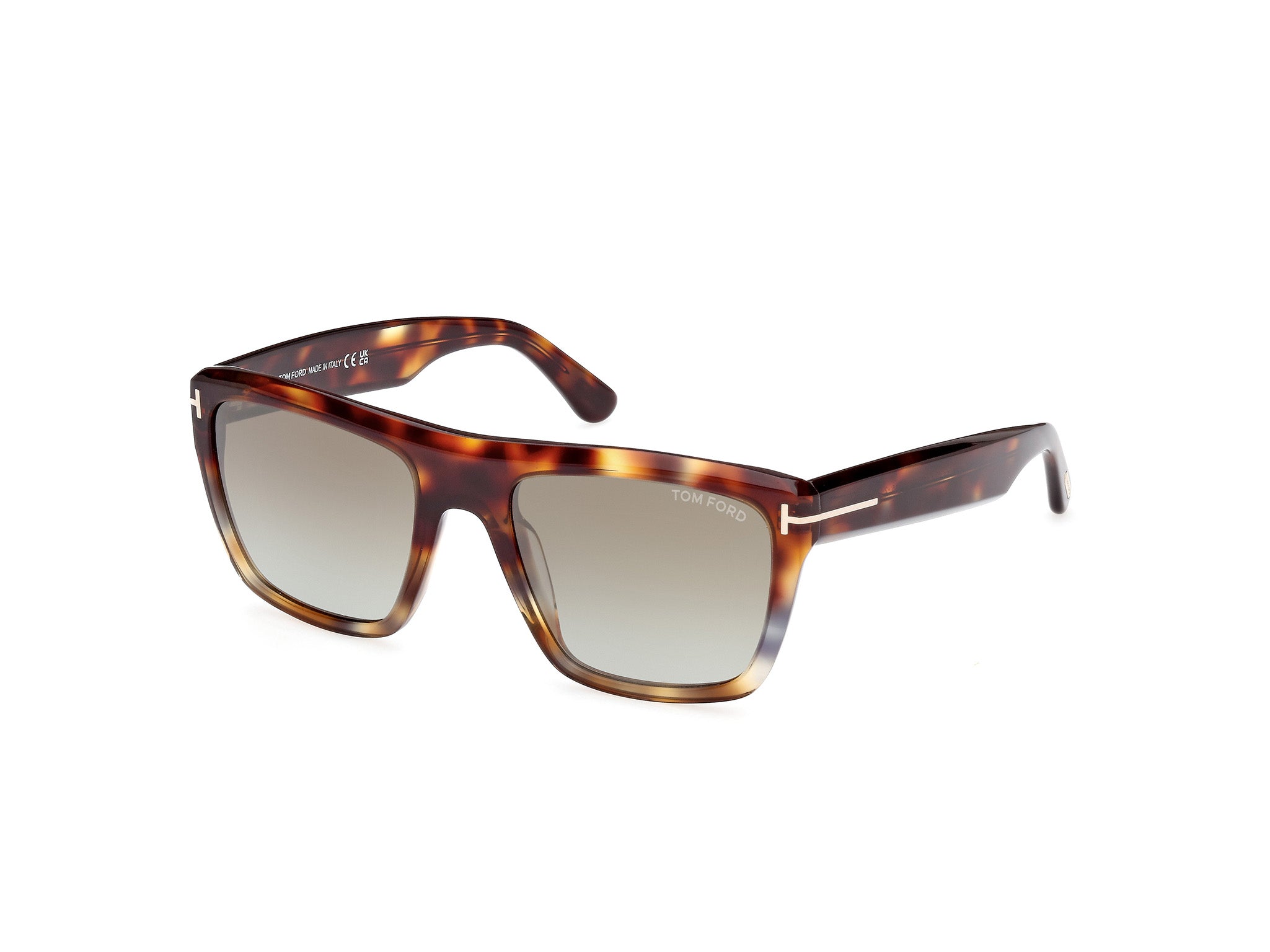 0889214469052 - TOM FORD Herren FT1077 ALBERTO 55G Gläser SONNENBRILLEN Acetat Havanna Braun Quadratisch Normal Gespiegelt