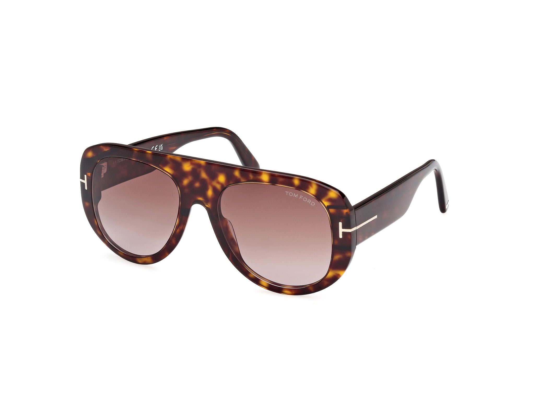 0889214469083 - TOM FORD Herren FT1078 CECIL 52T Gläser SONNENBRILLEN Acetat Havanna Braun Pilot Normal Gespiegelt