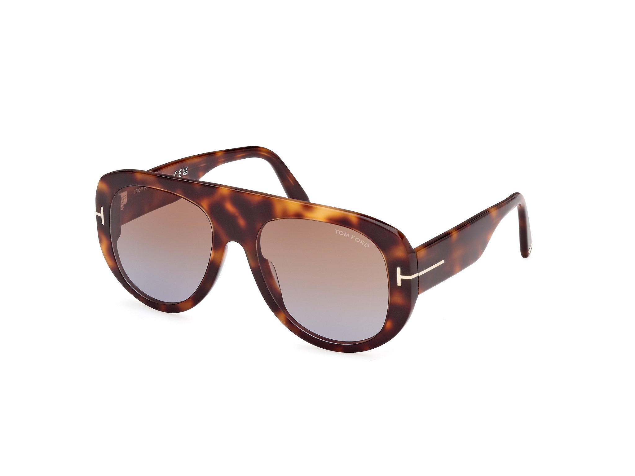 0889214469090 - TOM FORD Herren FT1078 CECIL 53E Gläser SONNENBRILLEN Acetat Havanna Braun Pilot Normal Schattiert