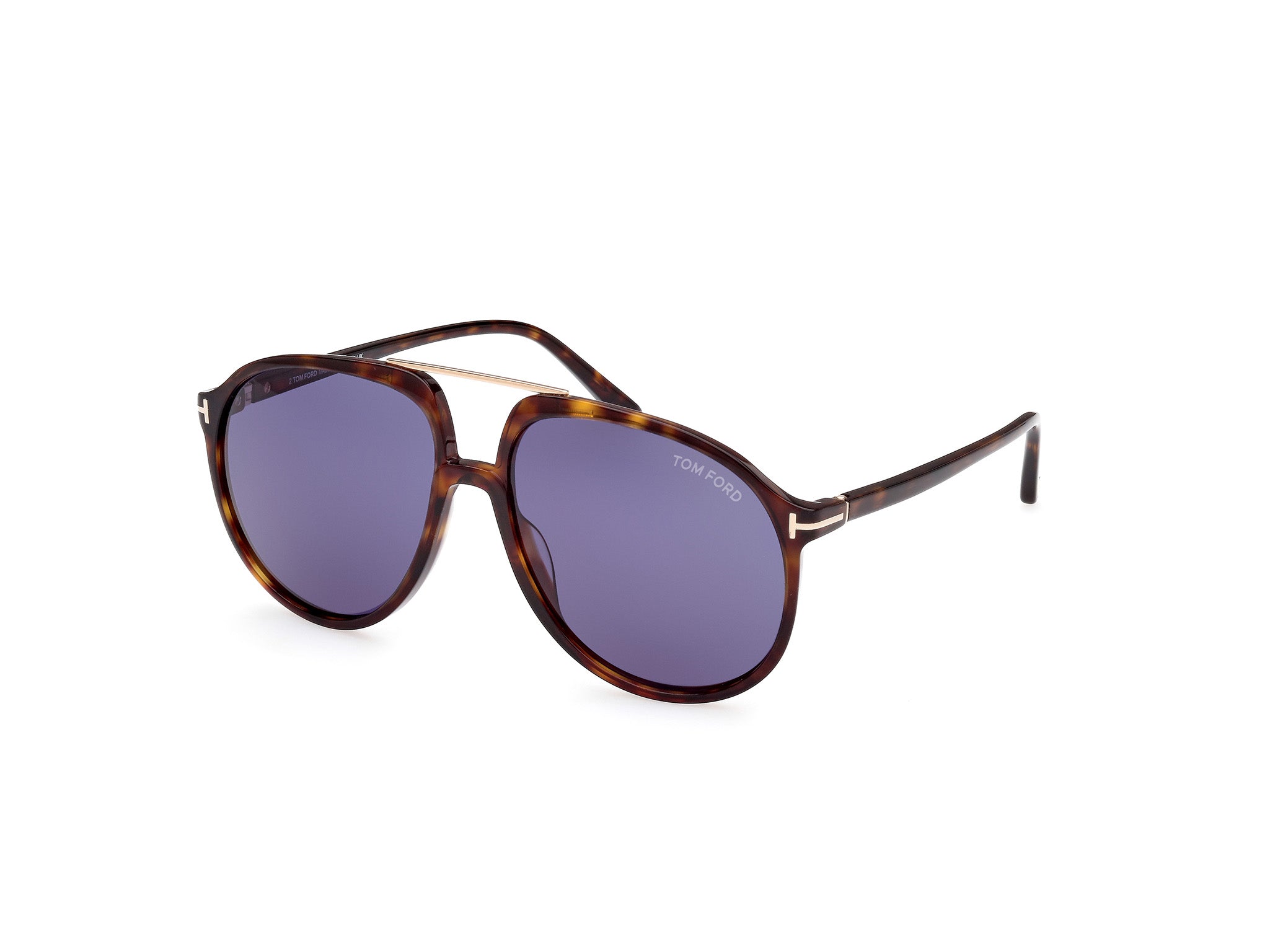 0889214469120 - TOM FORD Herren FT1079 ARCHIE 52V Gläser SONNENBRILLEN Acetat Dunkler Havanna Blau Pilot Normal