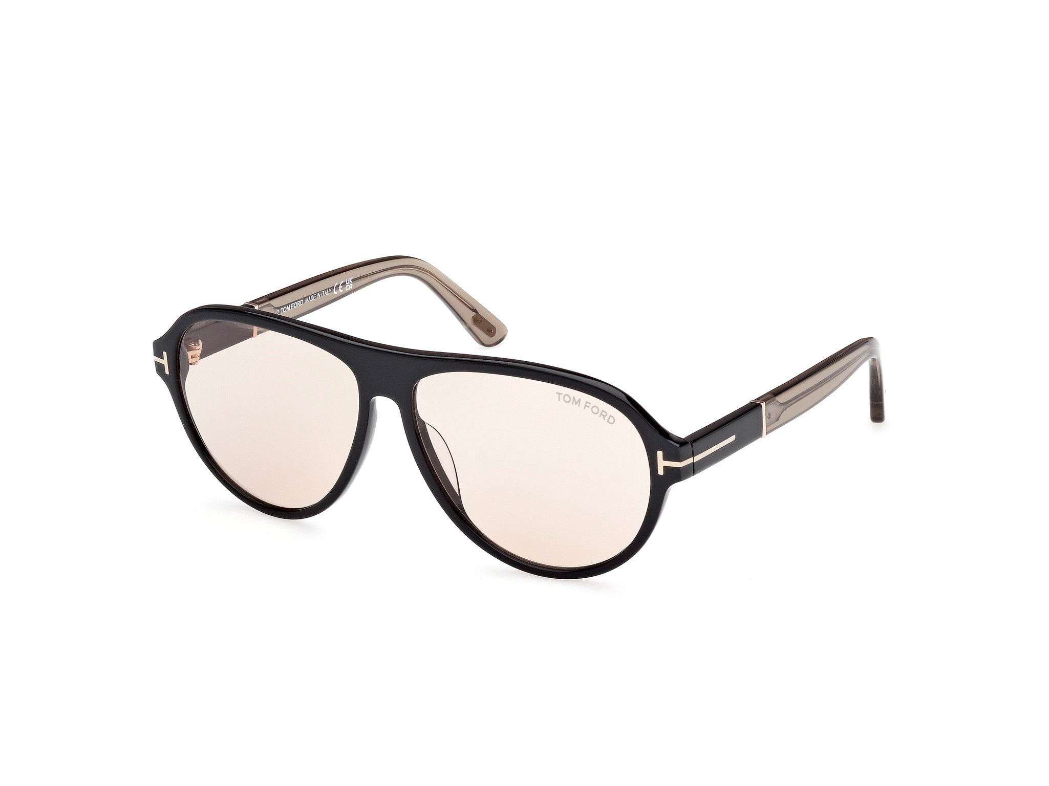 0889214469137 - TOM FORD Mann Ft1080 quincy 01e Gläser SONNENBRILLEN Acetat Schwarz Braun Pilot Photochromatisch