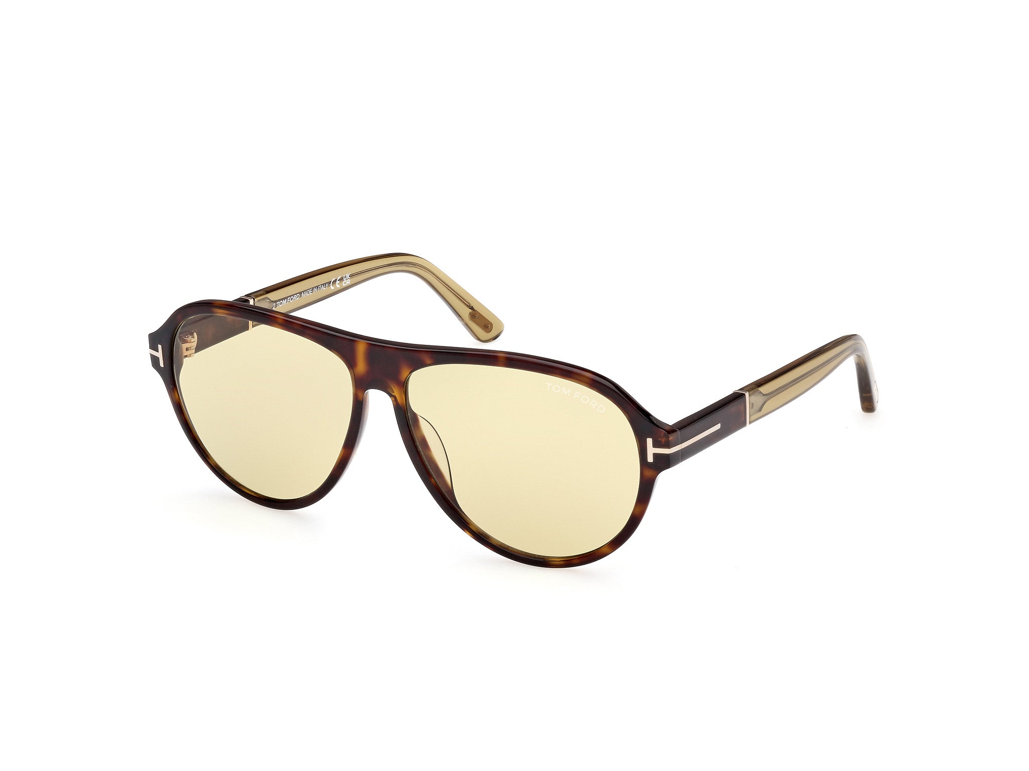 0889214469144 - TOM FORD Herren FT1080 QUINCY 52N Gläser SONNENBRILLEN Acetat Dunkler Havanna Grün Pilot Photochromatisch