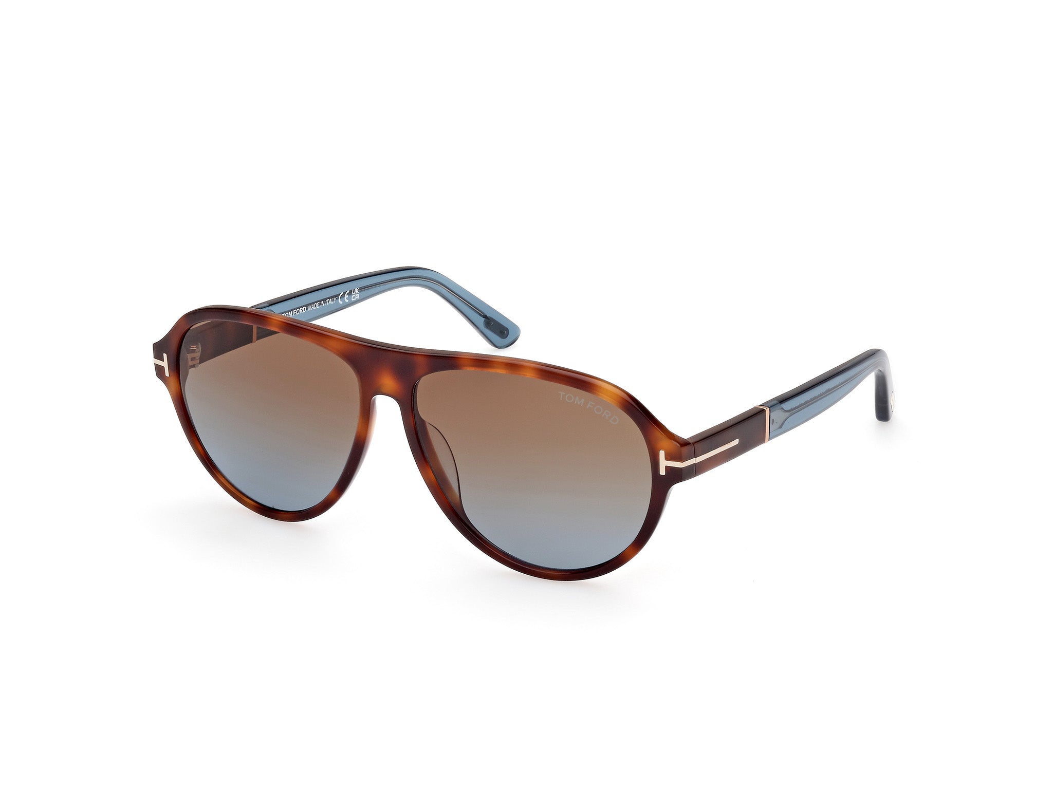 0889214469151 - TOM FORD Herren FT1080 QUINCY 53F Gläser SONNENBRILLEN Acetat Havanna Braun Pilot Normal Schattiert