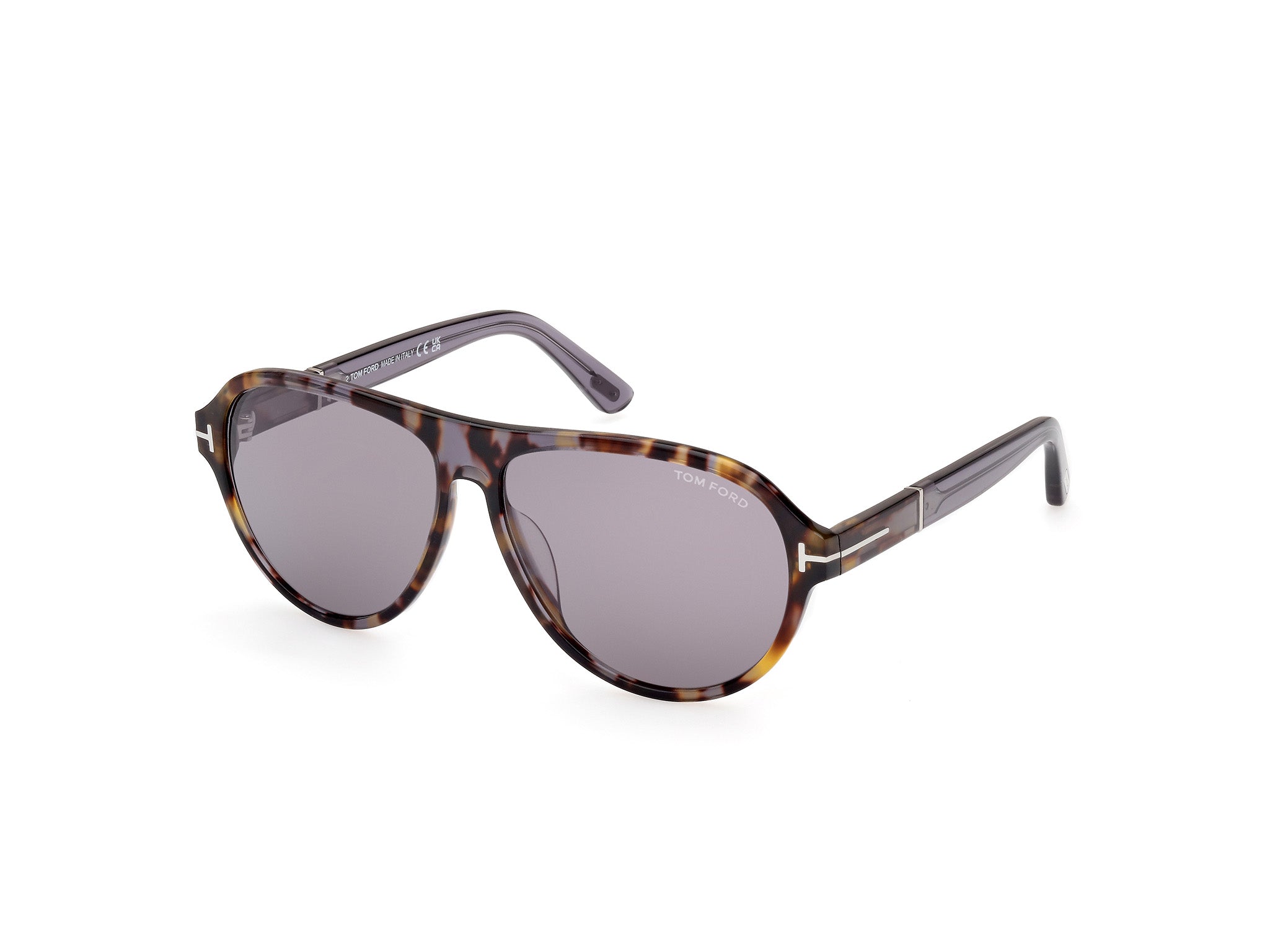 0889214469168 - TOM FORD Mann FT1080 Quincy 55c Gläser SONNENBRILLEN Acetat Farbiger Havanna Rauch Pilot Normal Gespiegelt