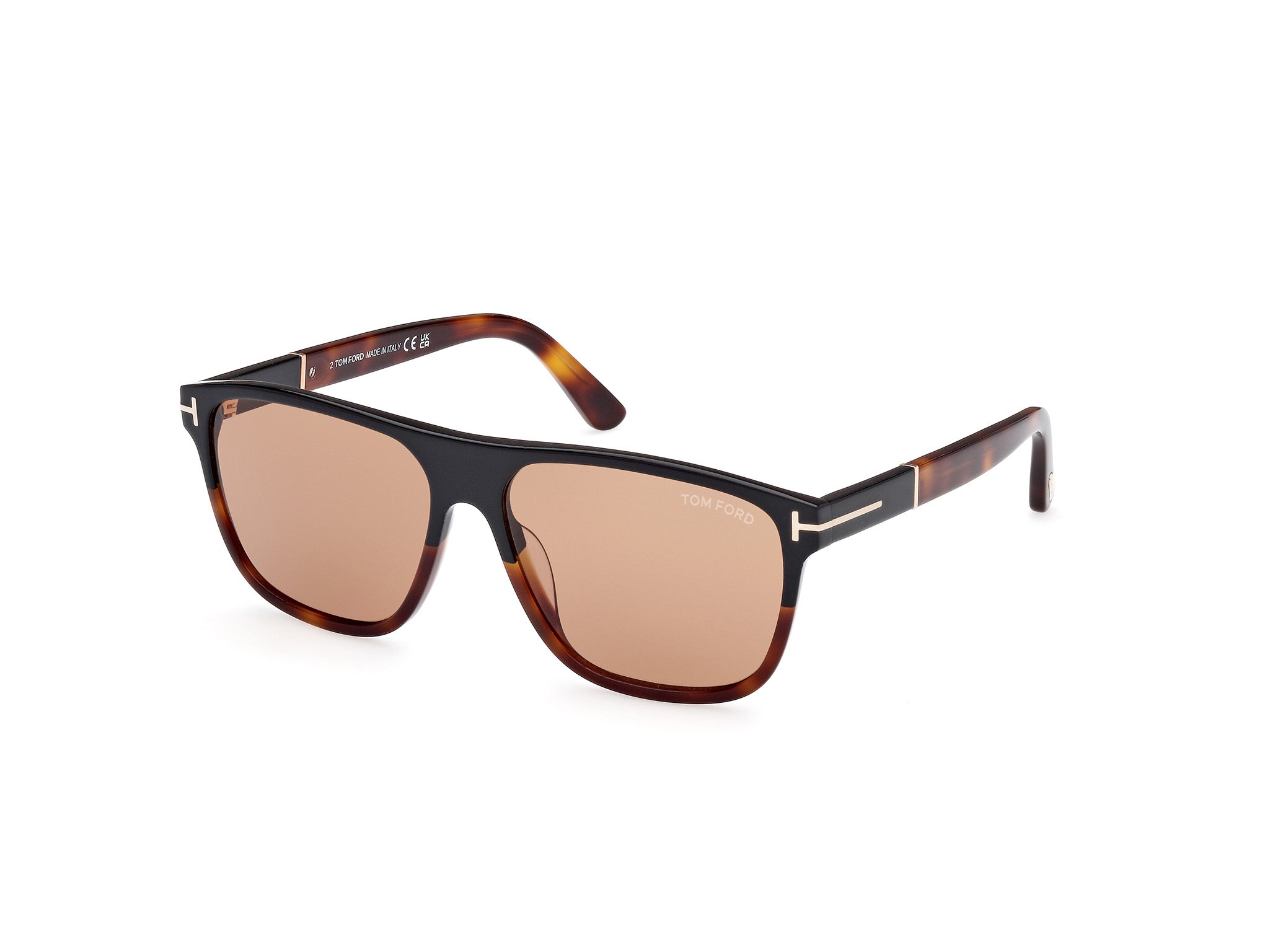 0889214469182 - TOM FORD Herren FT1081 FRANCES 05E Gläser SONNENBRILLEN Acetat Schwarz Braun Quadratisch Normal