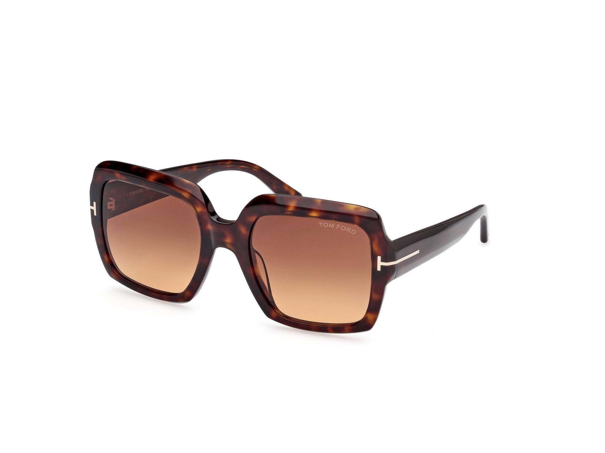 0889214469236 - TOM FORD Damen FT1082 KAYA 52F Gläser SONNENBRILLEN Acetat Havanna Braun Quadratisch Normal Schattiert