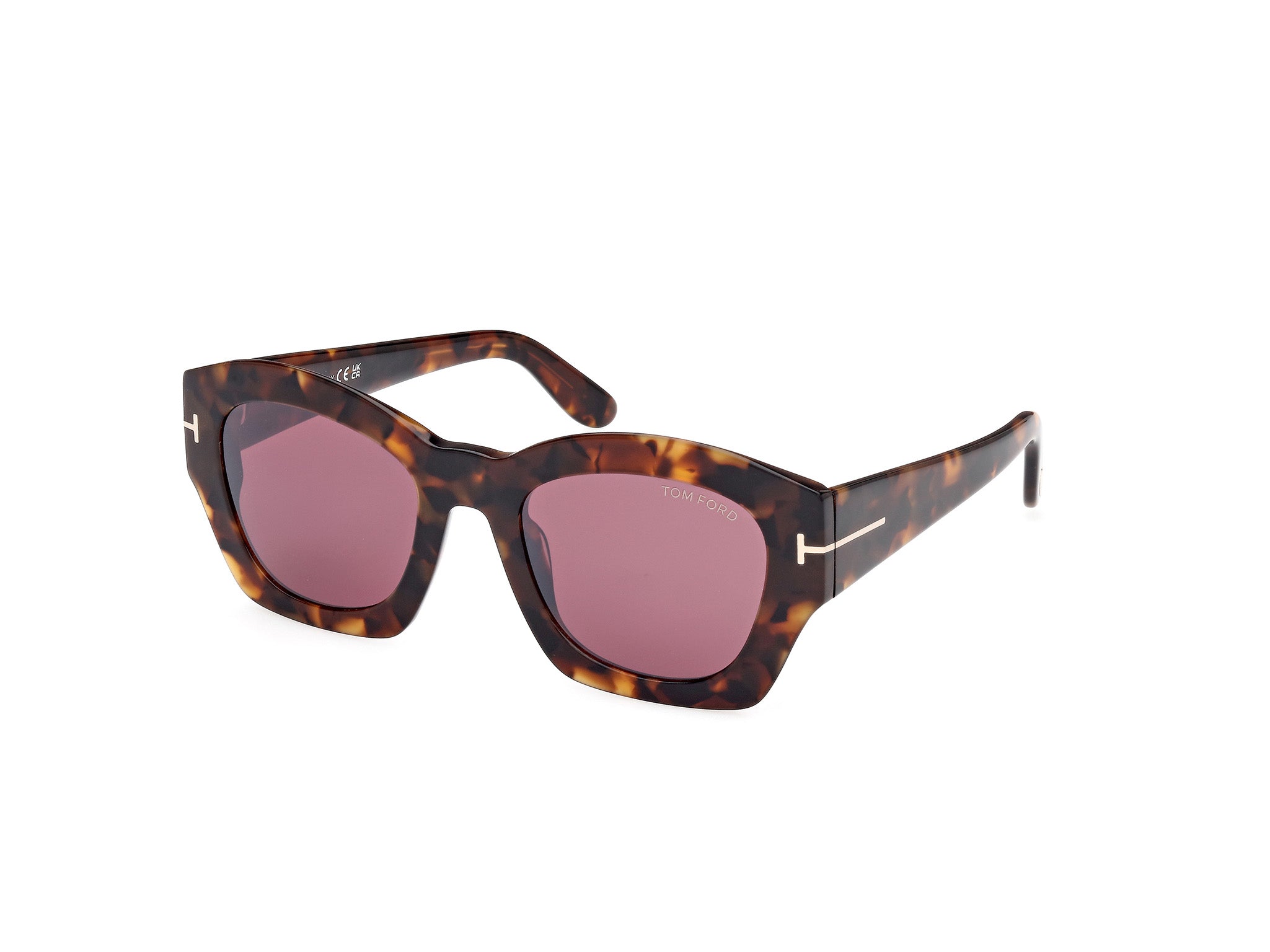 0889214469267 - TOM FORD Damen FT1083 GUILLIANA 52T Gläser SONNENBRILLEN Acetat Dunkler Havanna Bordeaux Geometrisch Normal Schattiert