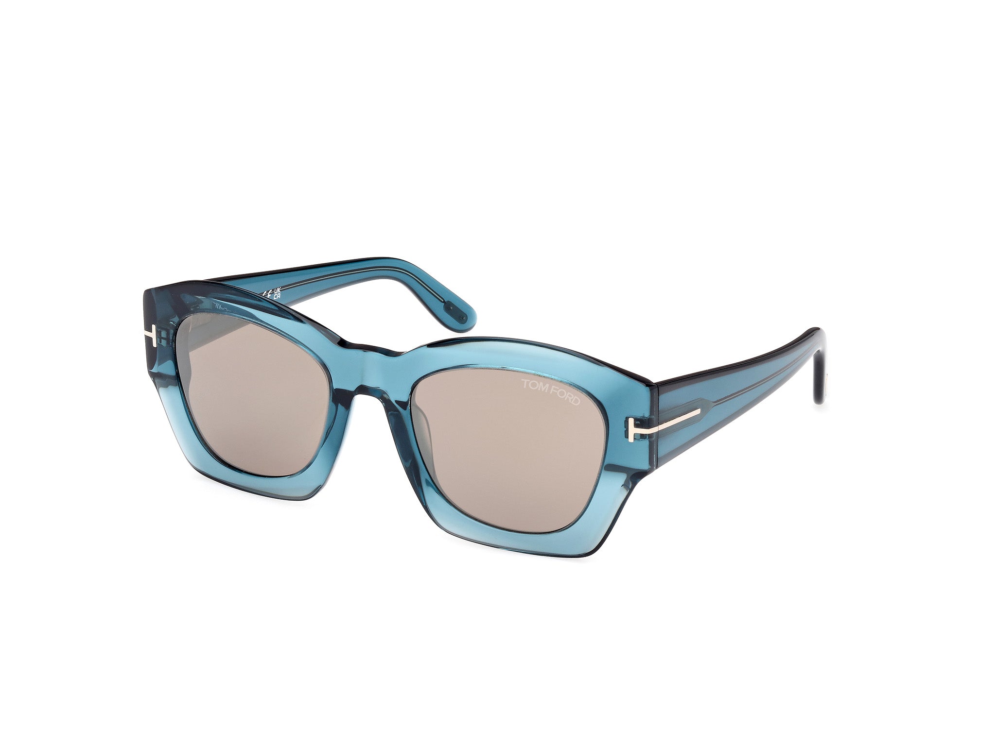 0889214469281 - TOM FORD Frau FT1083 Guilliana 90L Gläser SONNENBRILLEN Acetat Blau Roviex Geometrisch Normal Gespiegelt