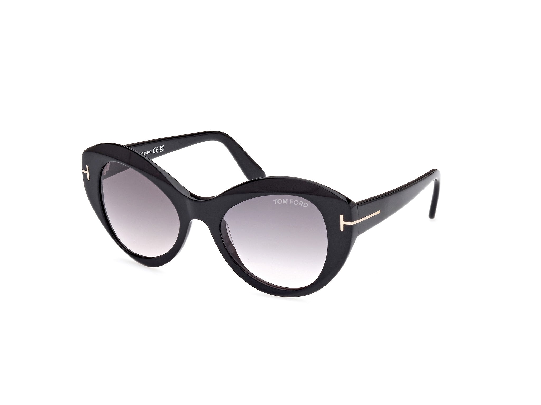 0889214469298 - TOM FORD Frau Ft1084 GuiniveRere 01b Gläser SONNENBRILLEN Acetat Schwarz Rauch Schmetterling Normal Schattiert