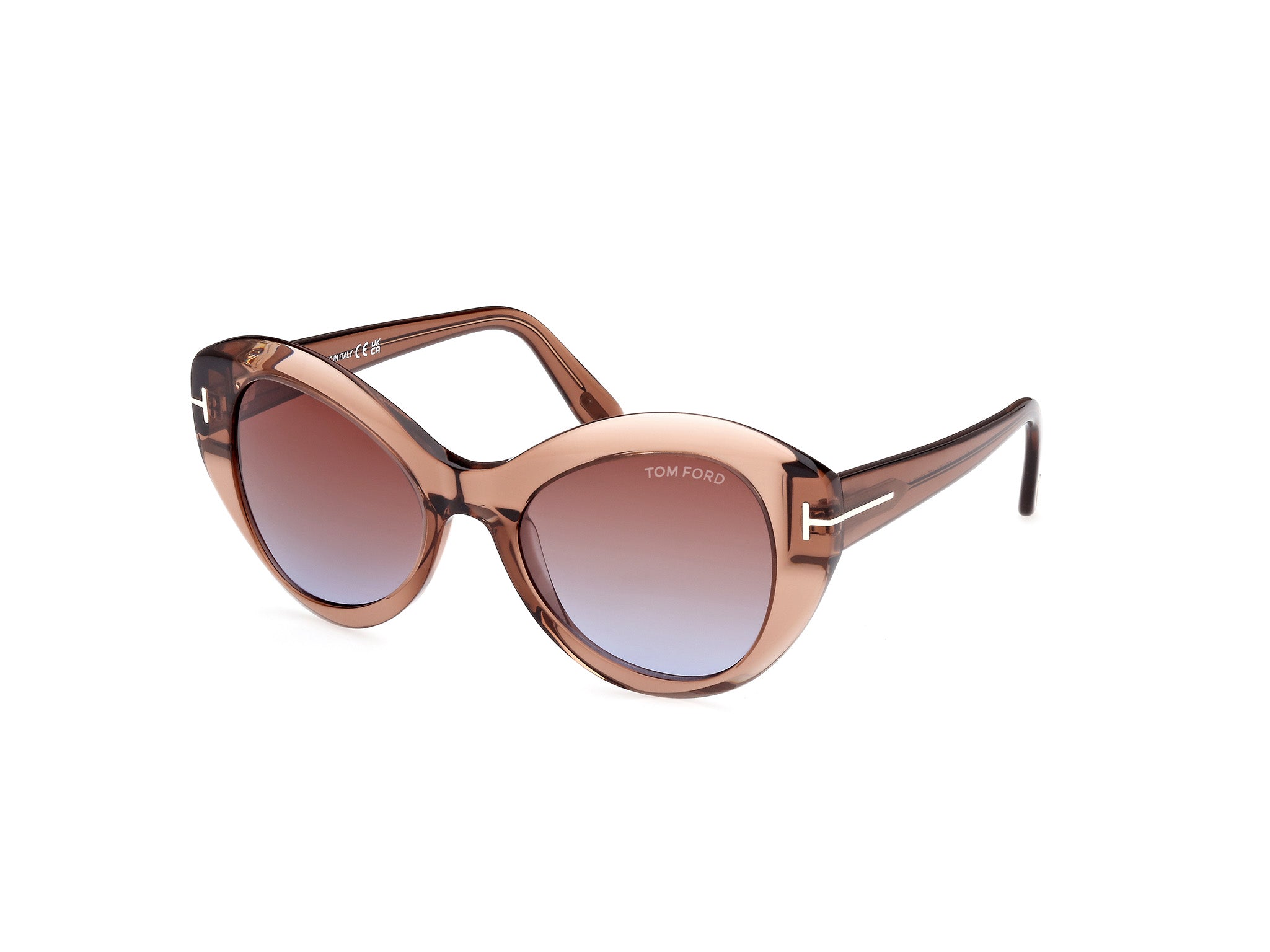 0889214469304 - TOM FORD Frau FT1084 GuiniveRere 48f Gläser SONNENBRILLEN Acetat Braun Braun Schmetterling Normal Schattiert