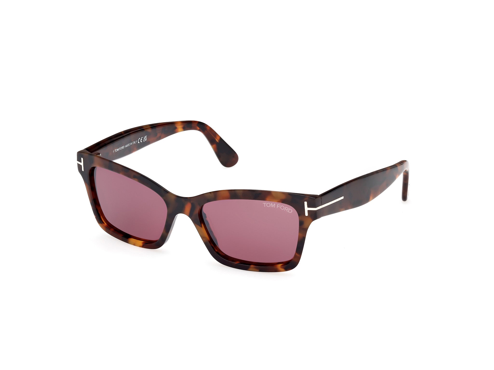 0889214469366 - TOM FORD Damen FT1085 MIKEL 52U Gläser SONNENBRILLEN Acetat Havanna Bordeaux Quadratisch Normal Gespiegelt