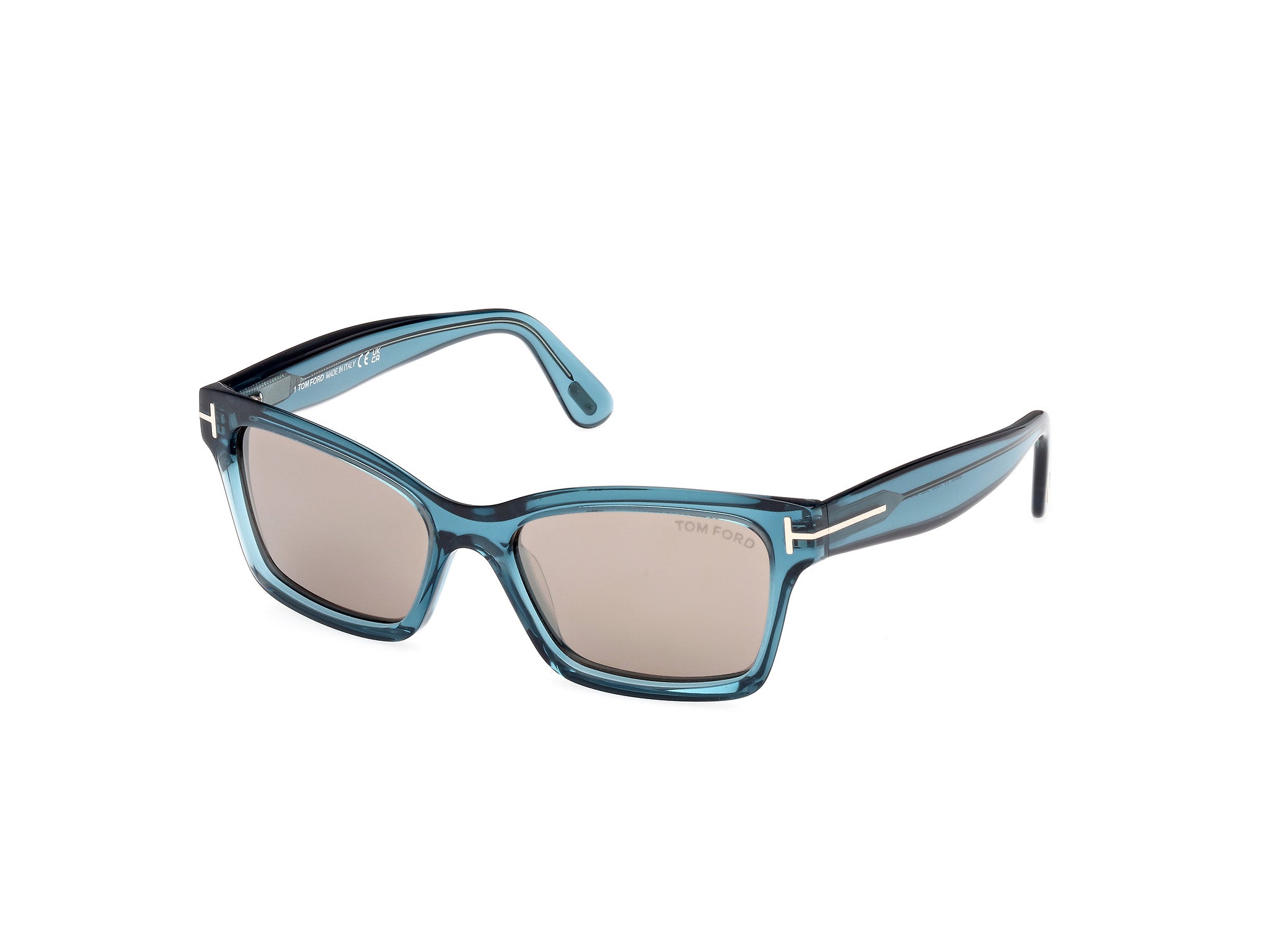 0889214469373 - TOM FORD Damen FT1085 MIKEL 90L Gläser SONNENBRILLEN Acetat Blau Braun Quadratisch Normal Gespiegelt