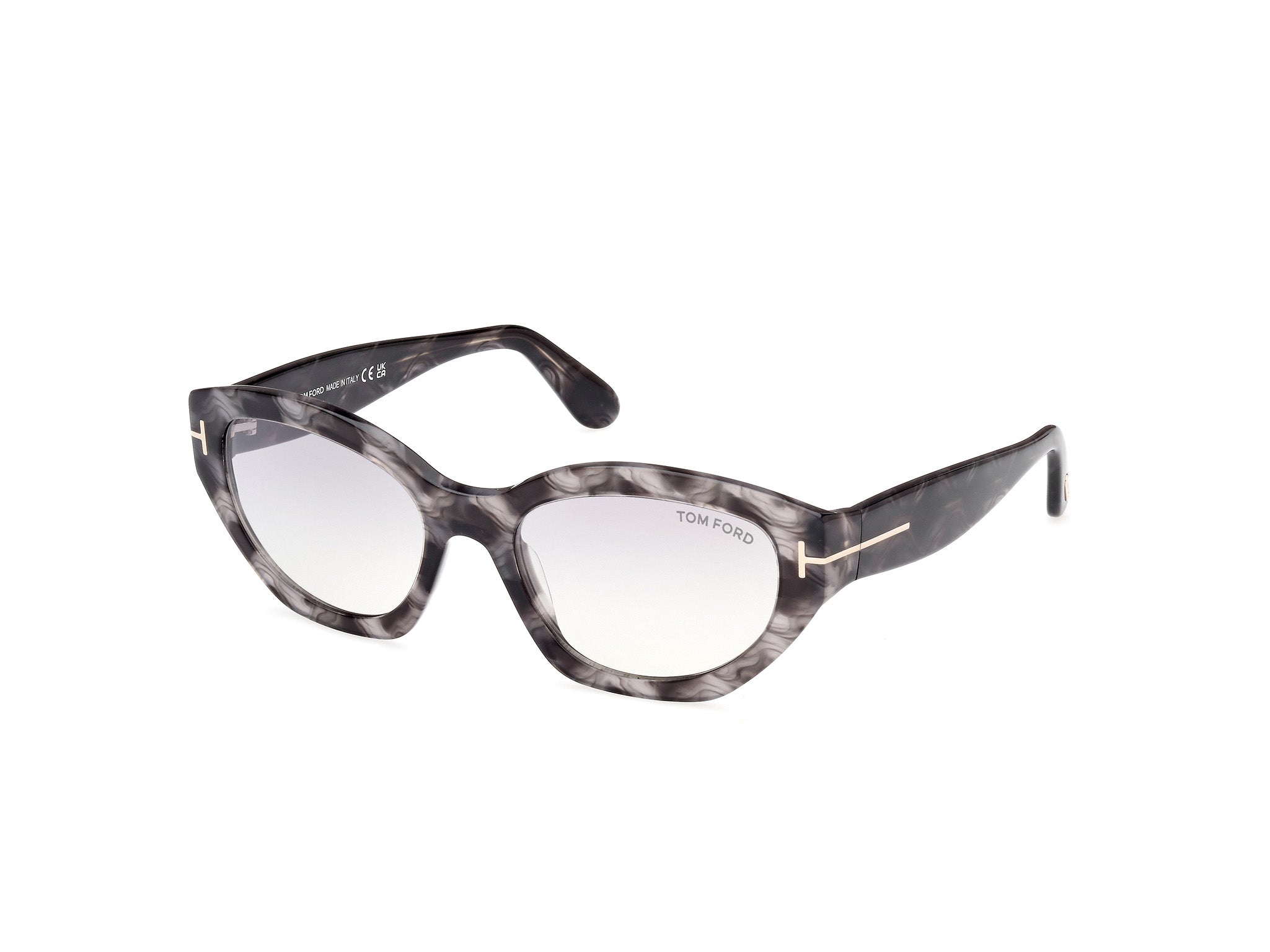 0889214469403 - TOM FORD Frau FT1086 Penny 55c Gläser SONNENBRILLEN Acetat Havanna Grau Rauch Geometrisch Normal Gespiegelt