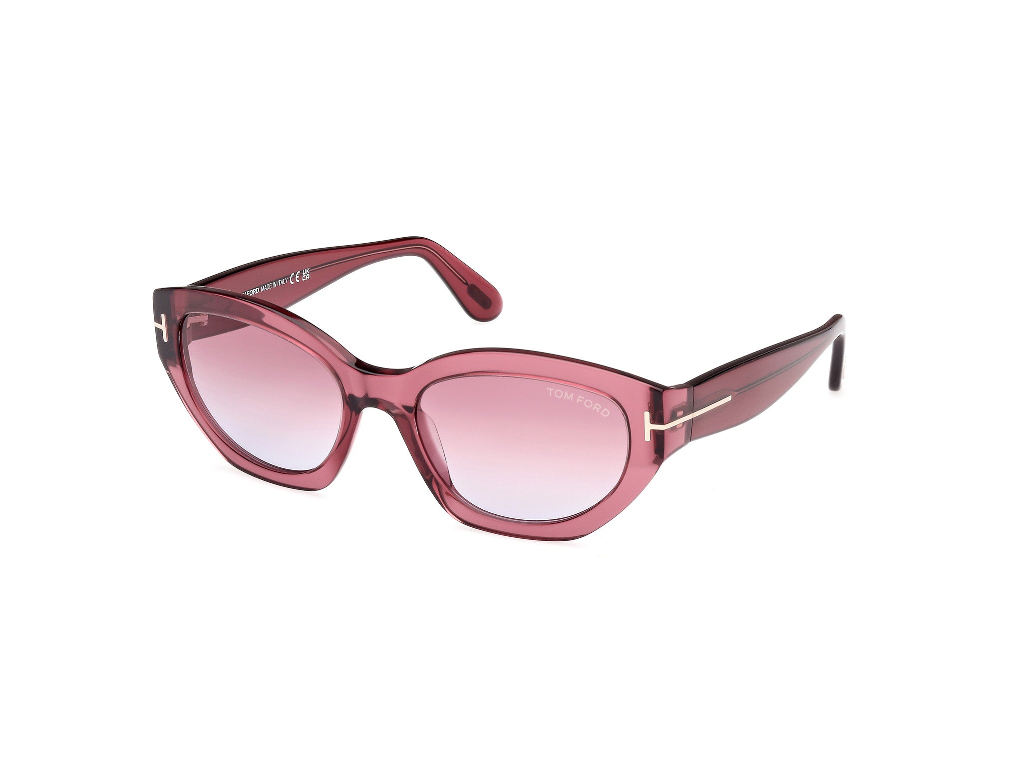 0889214469410 - TOM FORD Damen FT1086 PENNY 66Y Gläser SONNENBRILLEN Acetat Rot Violett Geometrisch Normal Schattiert