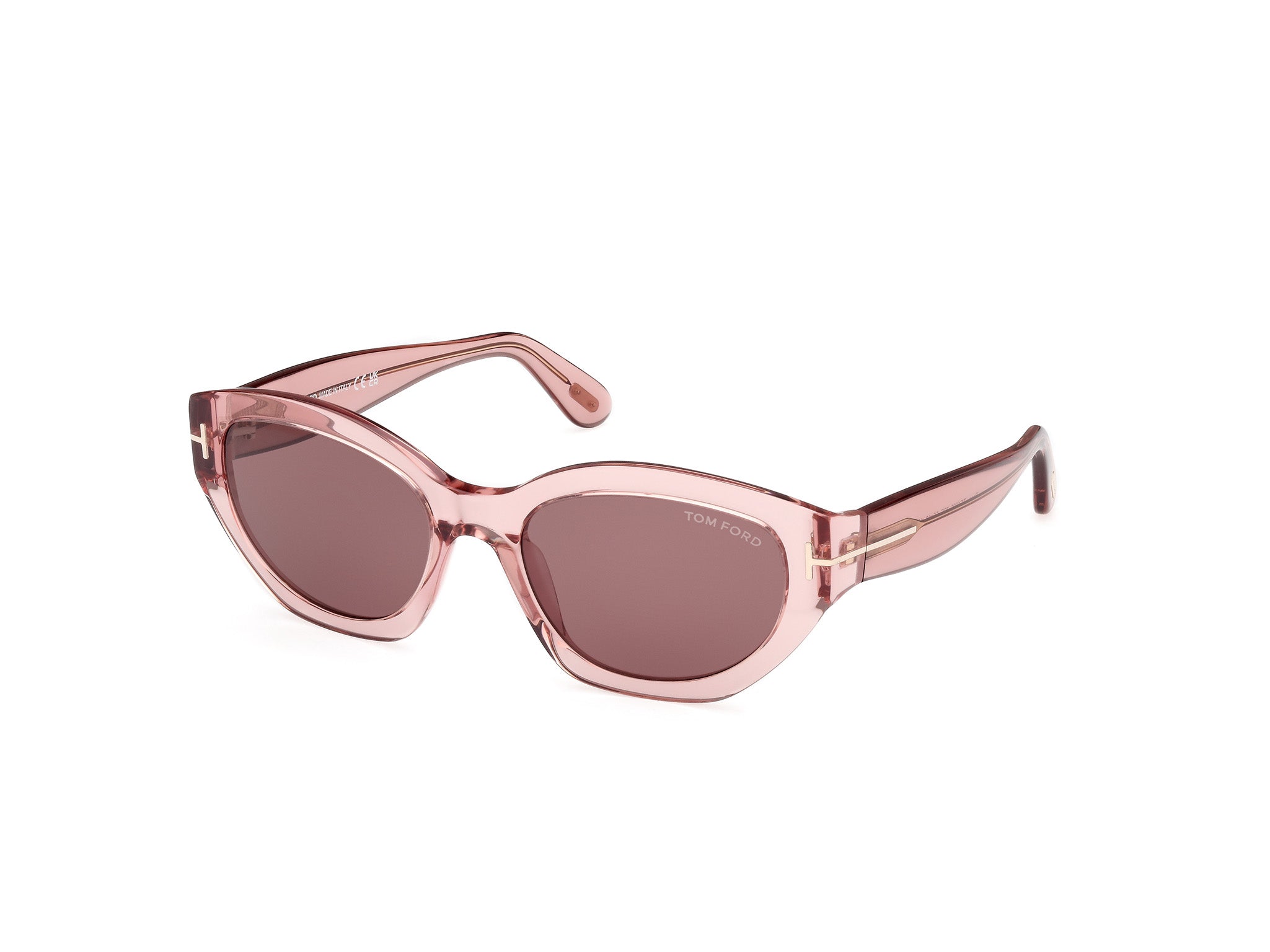 0889214469427 - TOM FORD Damen FT1086 PENNY 72E Gläser SONNENBRILLEN Acetat Rosa Braun Geometrisch Normal