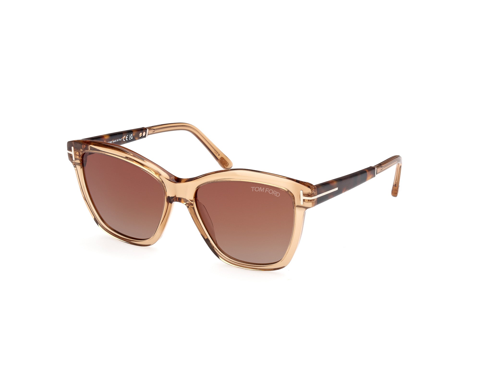 0889214469458 - TOM FORD Damen FT1087 LUCIA 45F Gläser SONNENBRILLEN Acetat Braun Braun Quadratisch Normal Schattiert